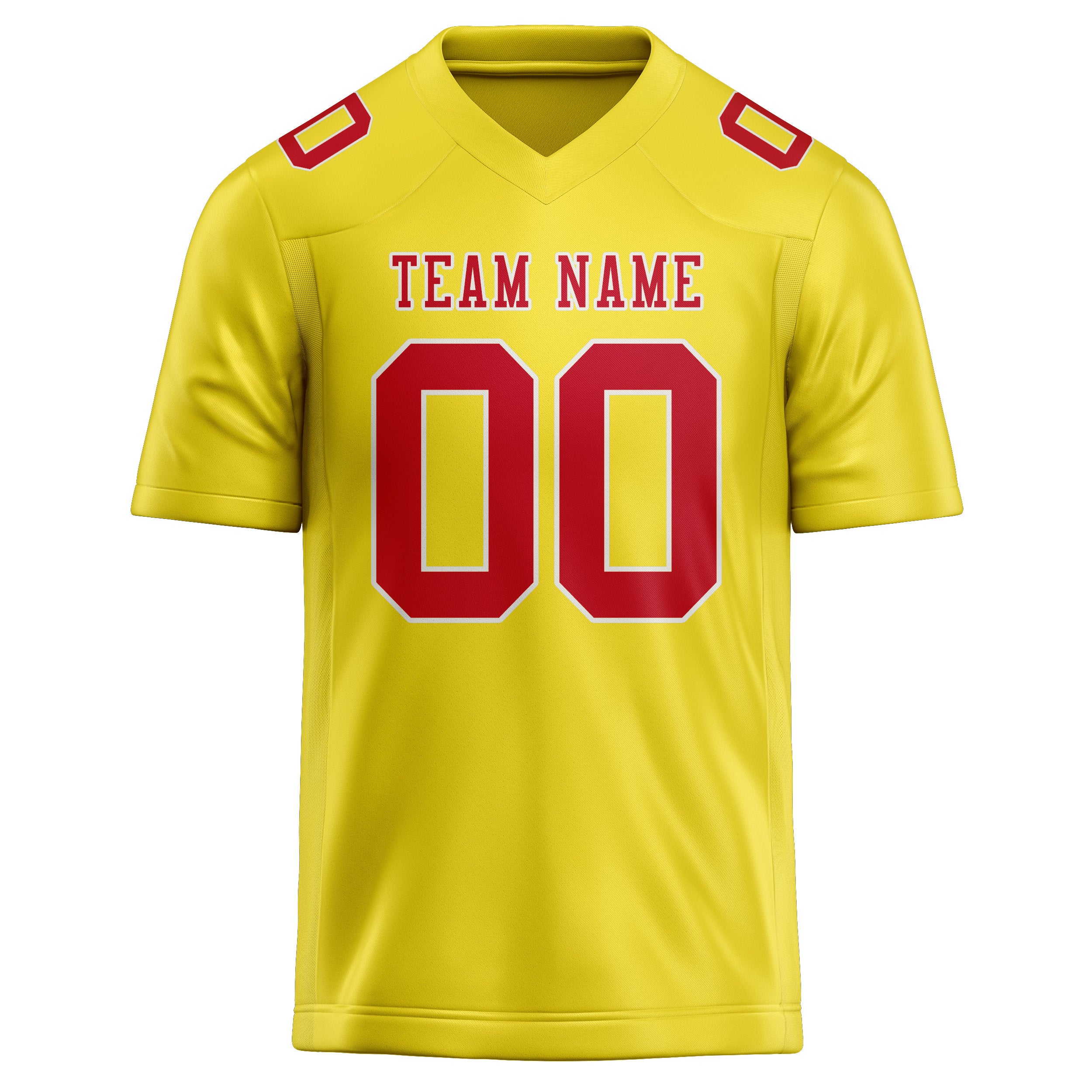 Maglia da rugby professionale personalizzata giallo pallido e rossa
