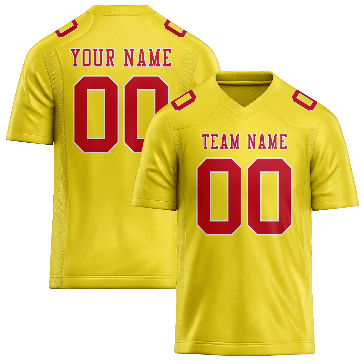 Maglia da rugby professionale personalizzata giallo pallido e rossa