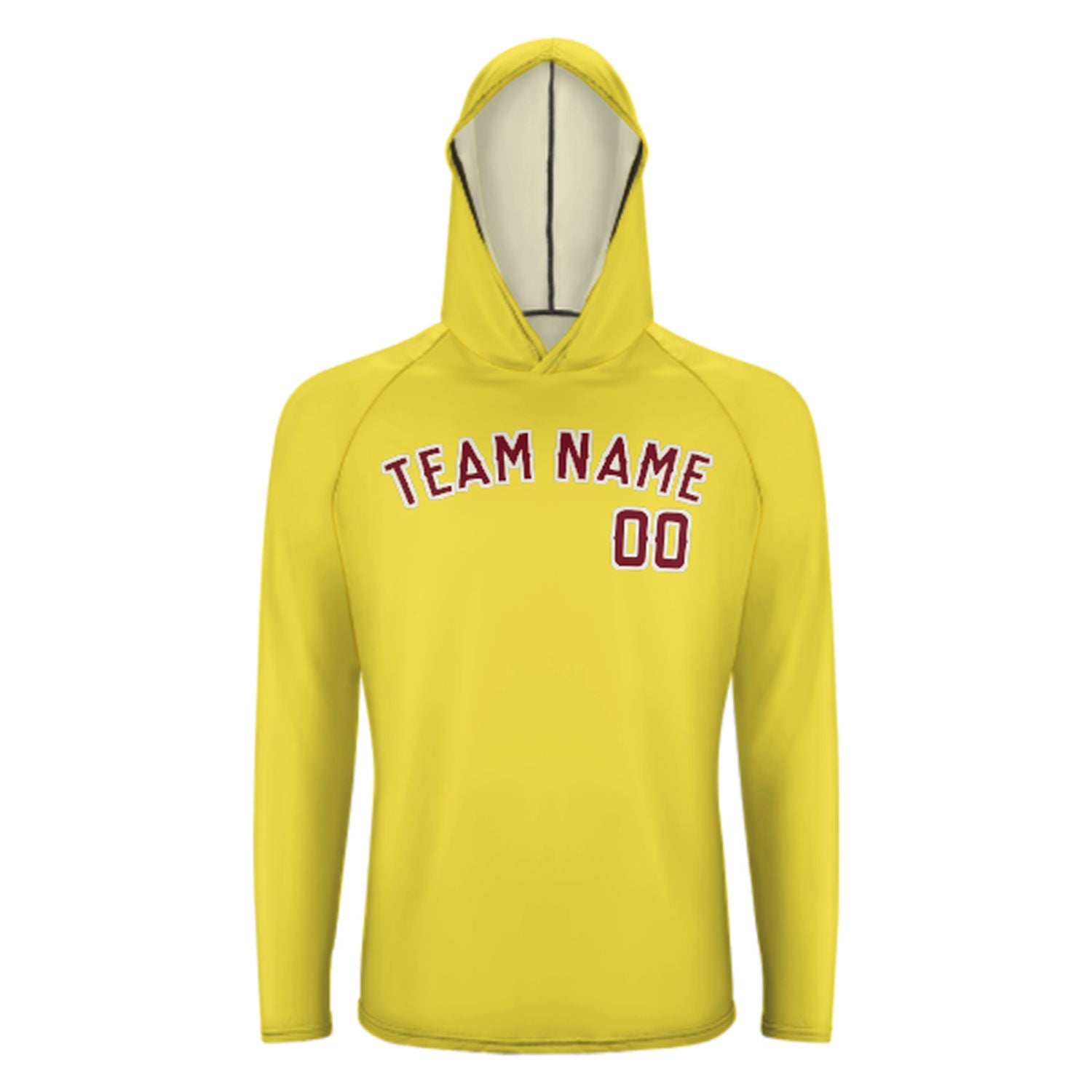 Na míru na míru světle žlutá karmesinrot uv-hoodie