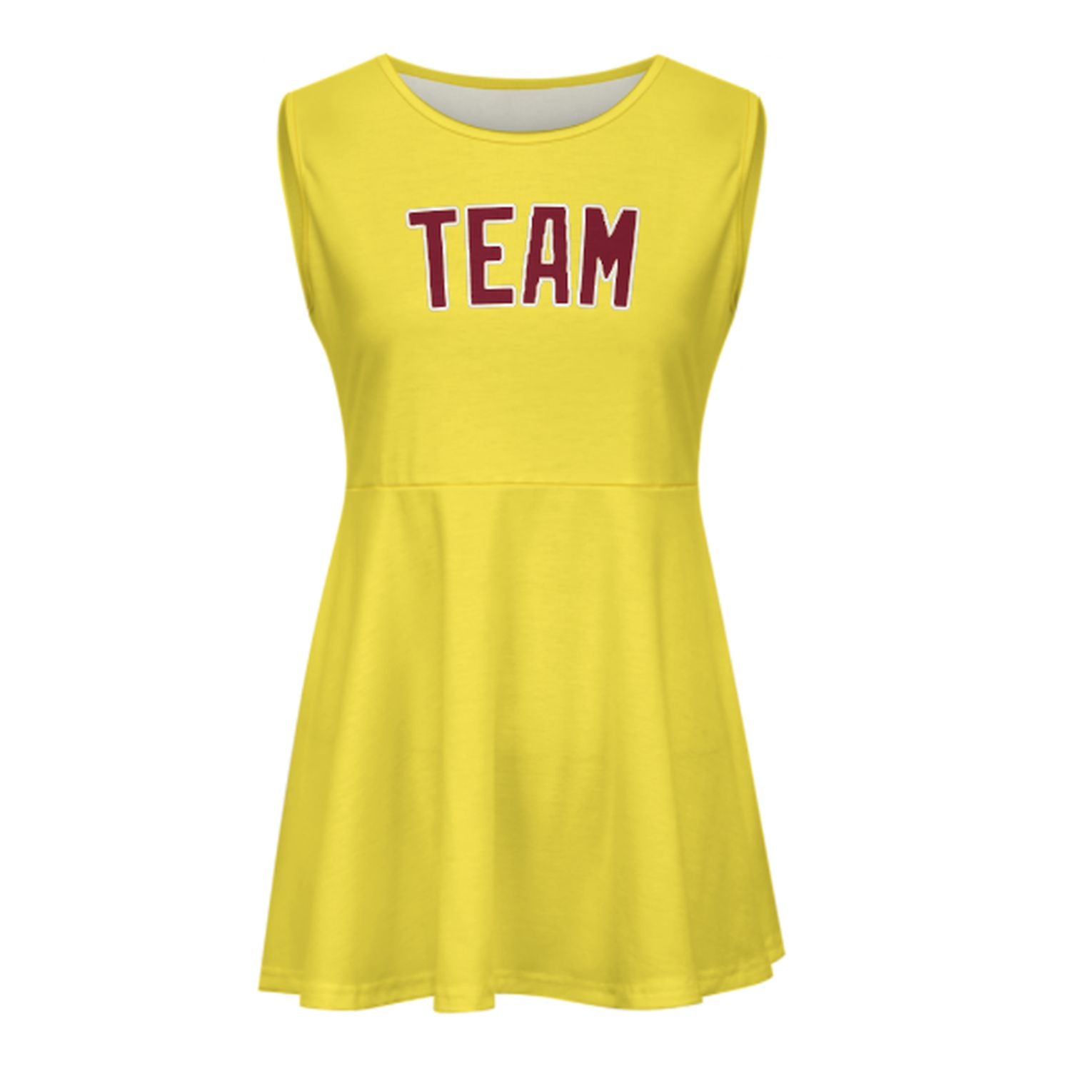 Maßgeschneidertes Blassgelb Karmesinrot Cheerleader-Kleid