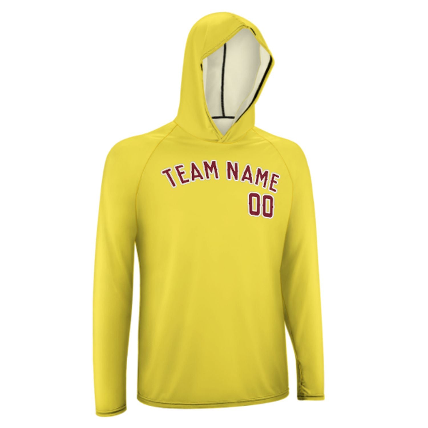 Na míru na míru světle žlutá karmesinrot uv-hoodie