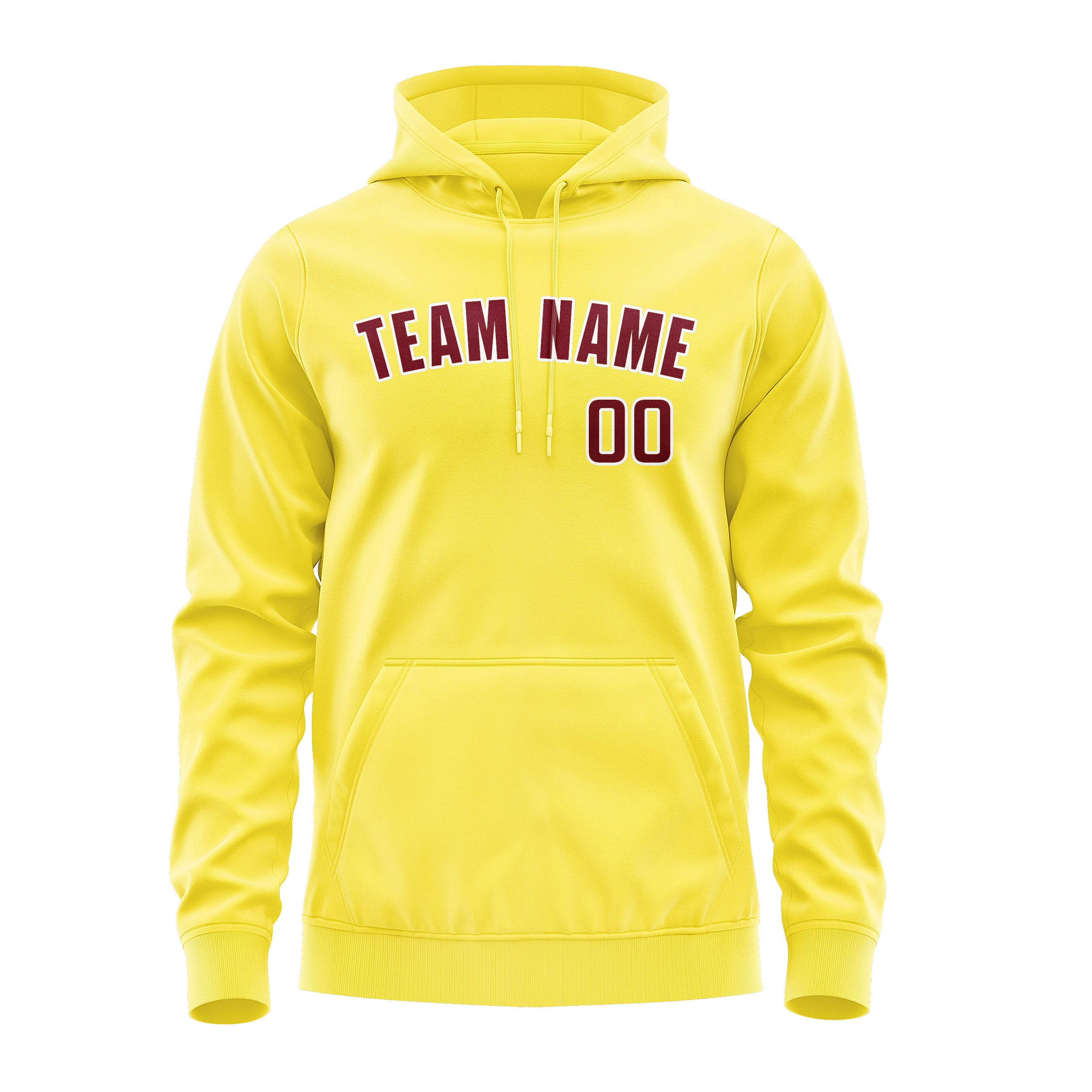 Maßgeschneidertes Blassgelb Karmesinrot Hoodie