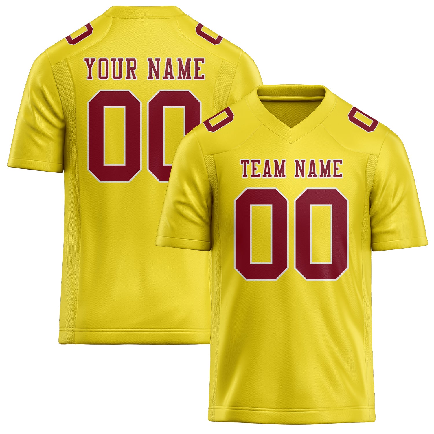 Maglia da rugby professionale personalizzata giallo pallido cremisi