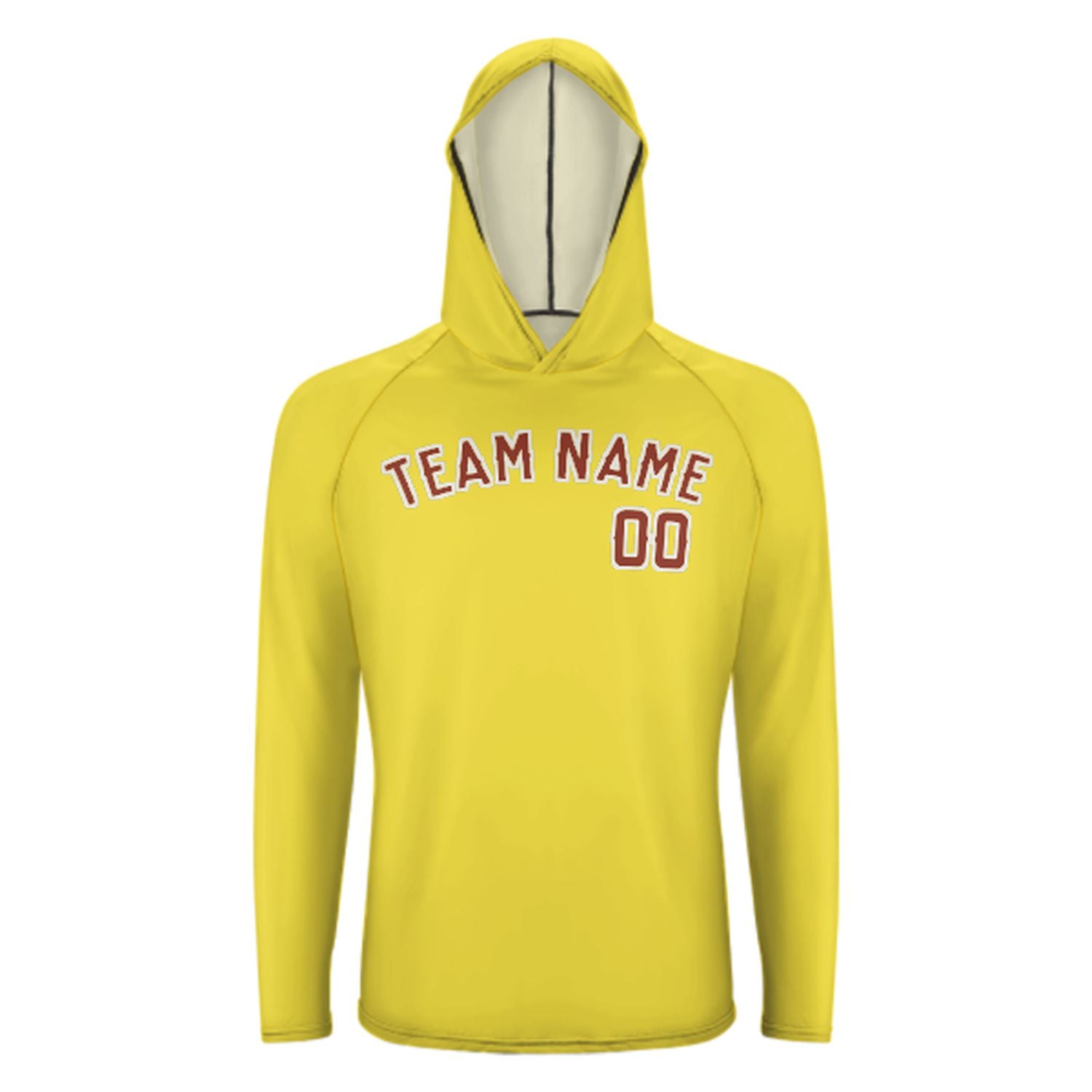 Na míru na míru světle žlutá korálová červená UV-hoodie