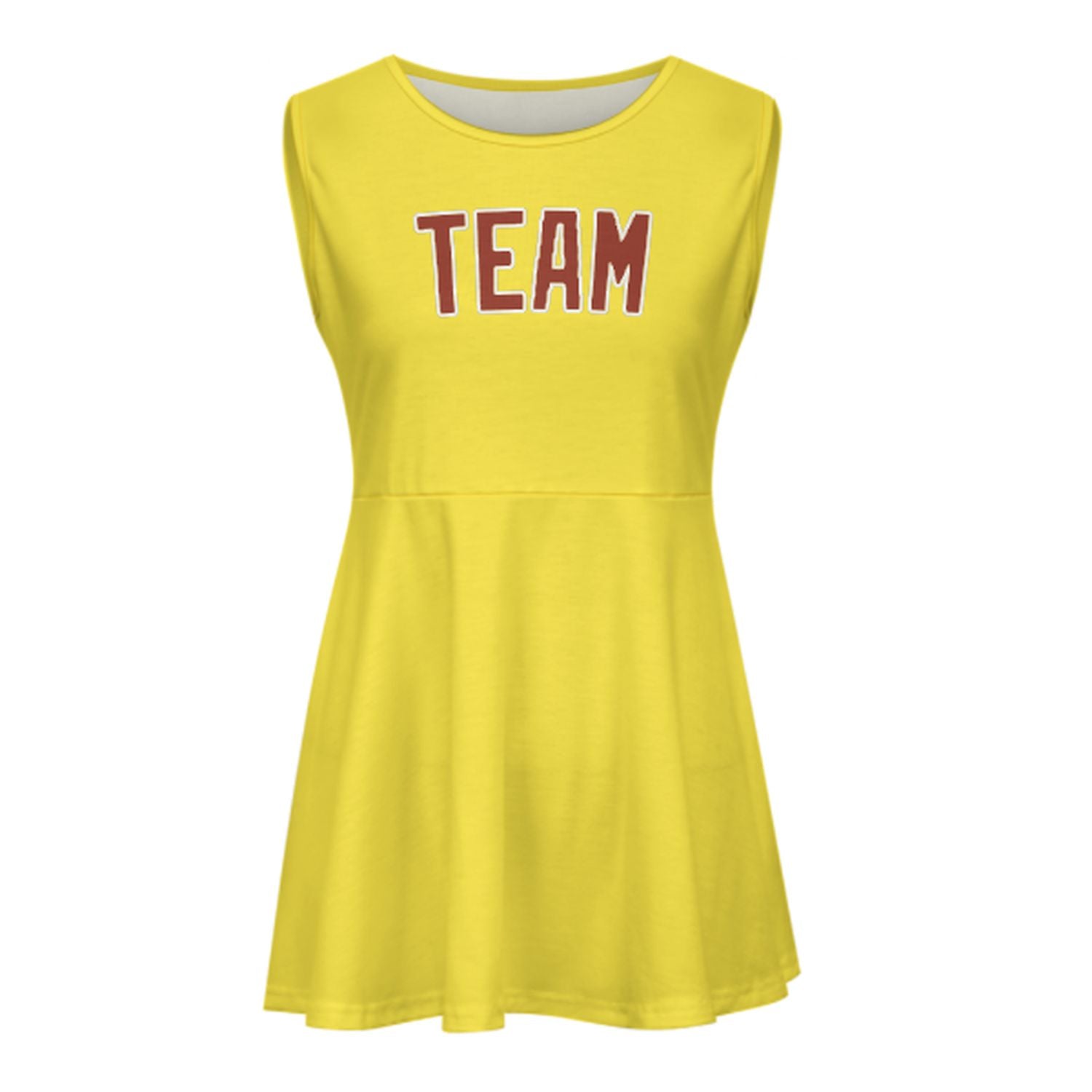 Maßgeschneidertes Blassgelb Korallenrot Cheerleader-Kleid