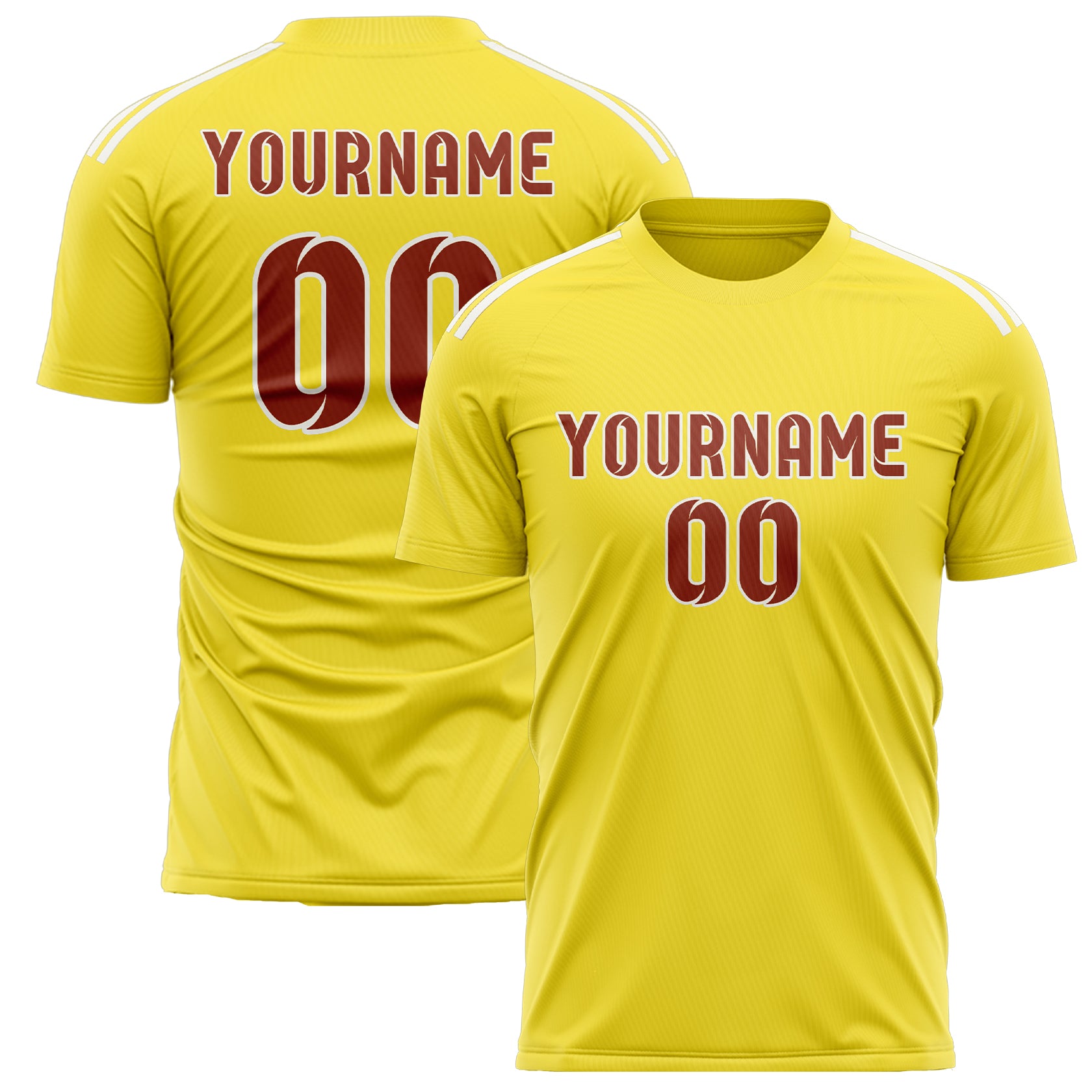Benutzerdefiniertes Professionelles Blassgelb Korallenrot Fußballtrikot