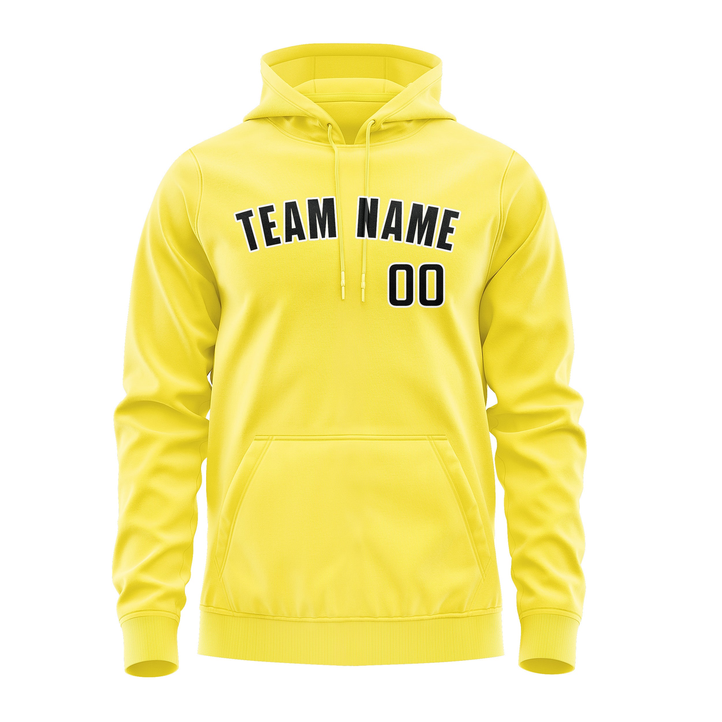 Maßgeschneidertes Blassgelb Schwarz Hoodie