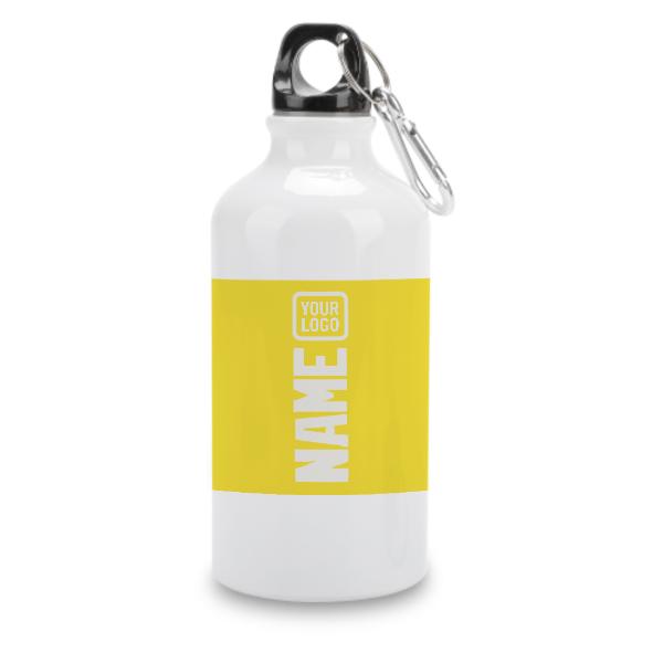 Maßgeschneidertes Blassgelb Weiß Sportflasche
