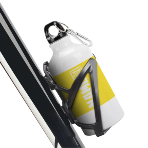 Maßgeschneidertes Blassgelb Weiß Sportflasche