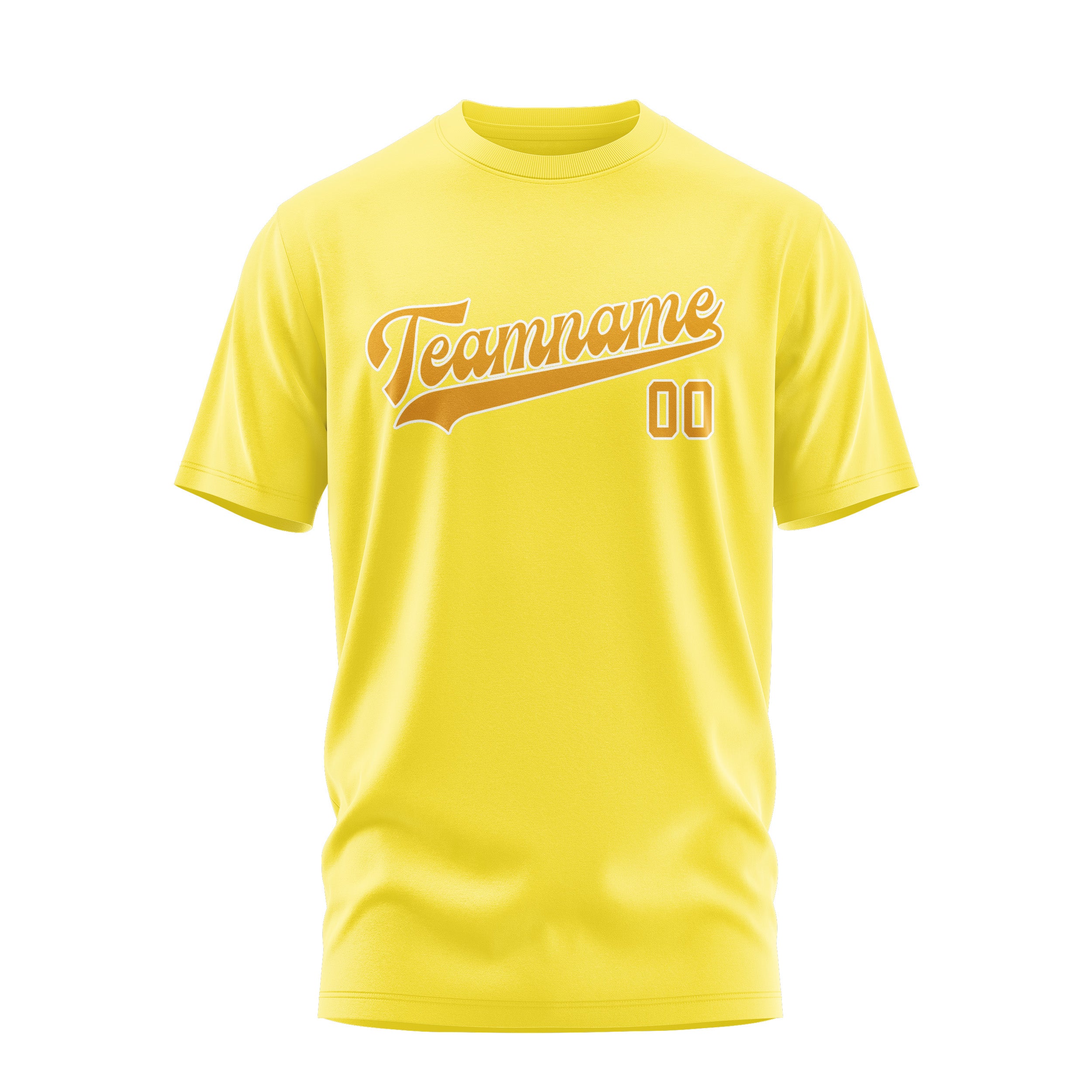 Maßgeschneidertes Blassgelb Gelb T-Shirt