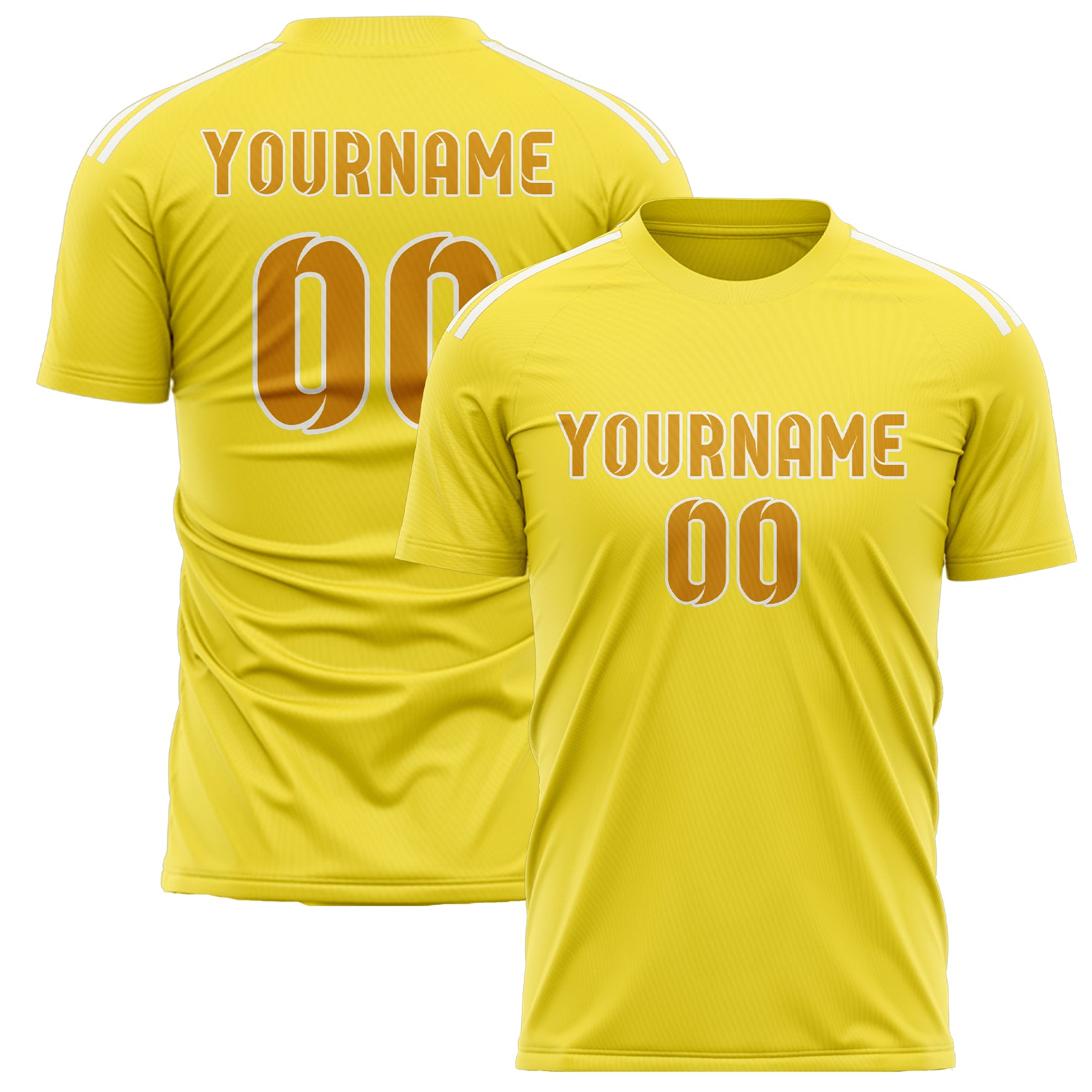 Benutzerdefiniertes Professionelles Blassgelb Gelb Fußballtrikot