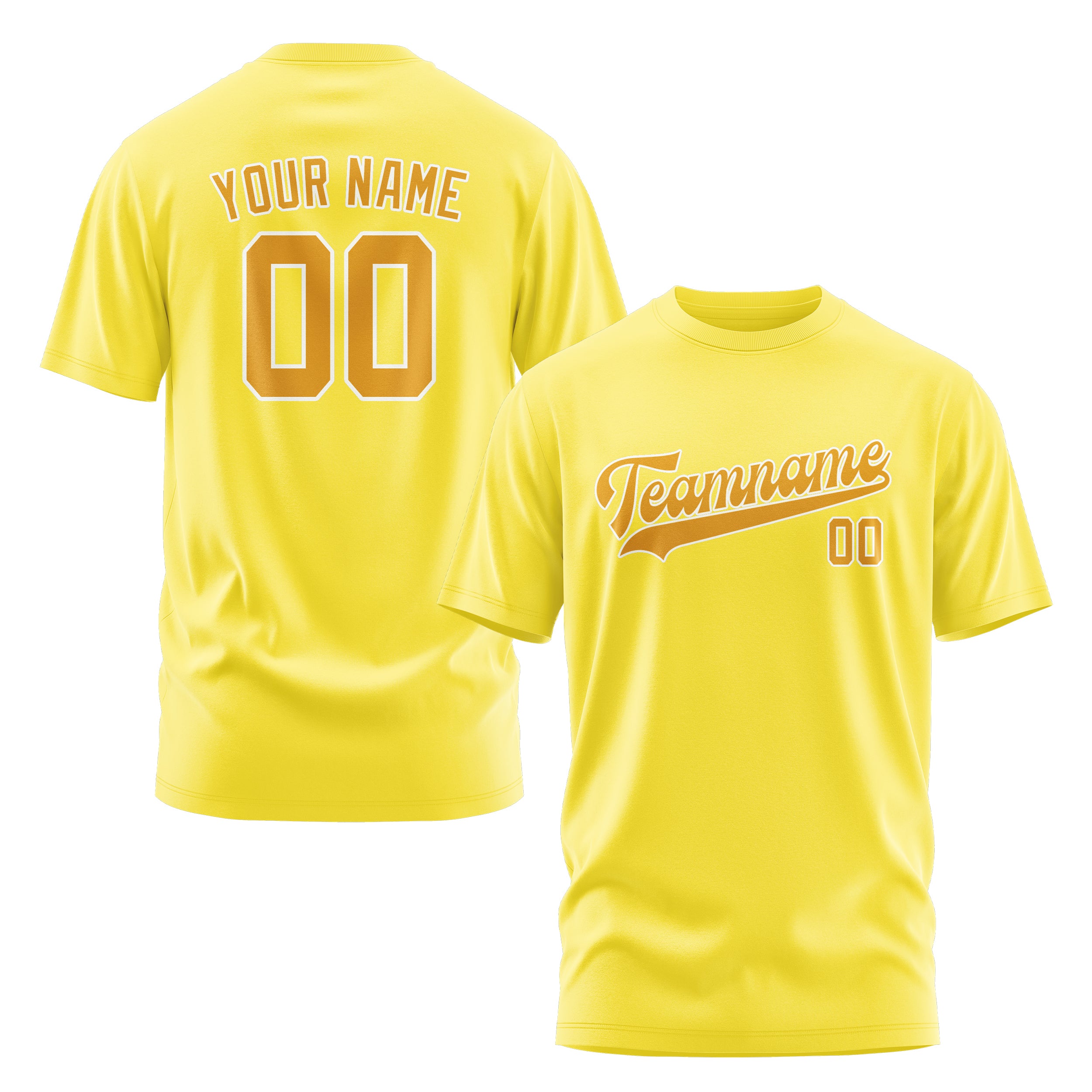 Maßgeschneidertes Blassgelb Gelb T-Shirt