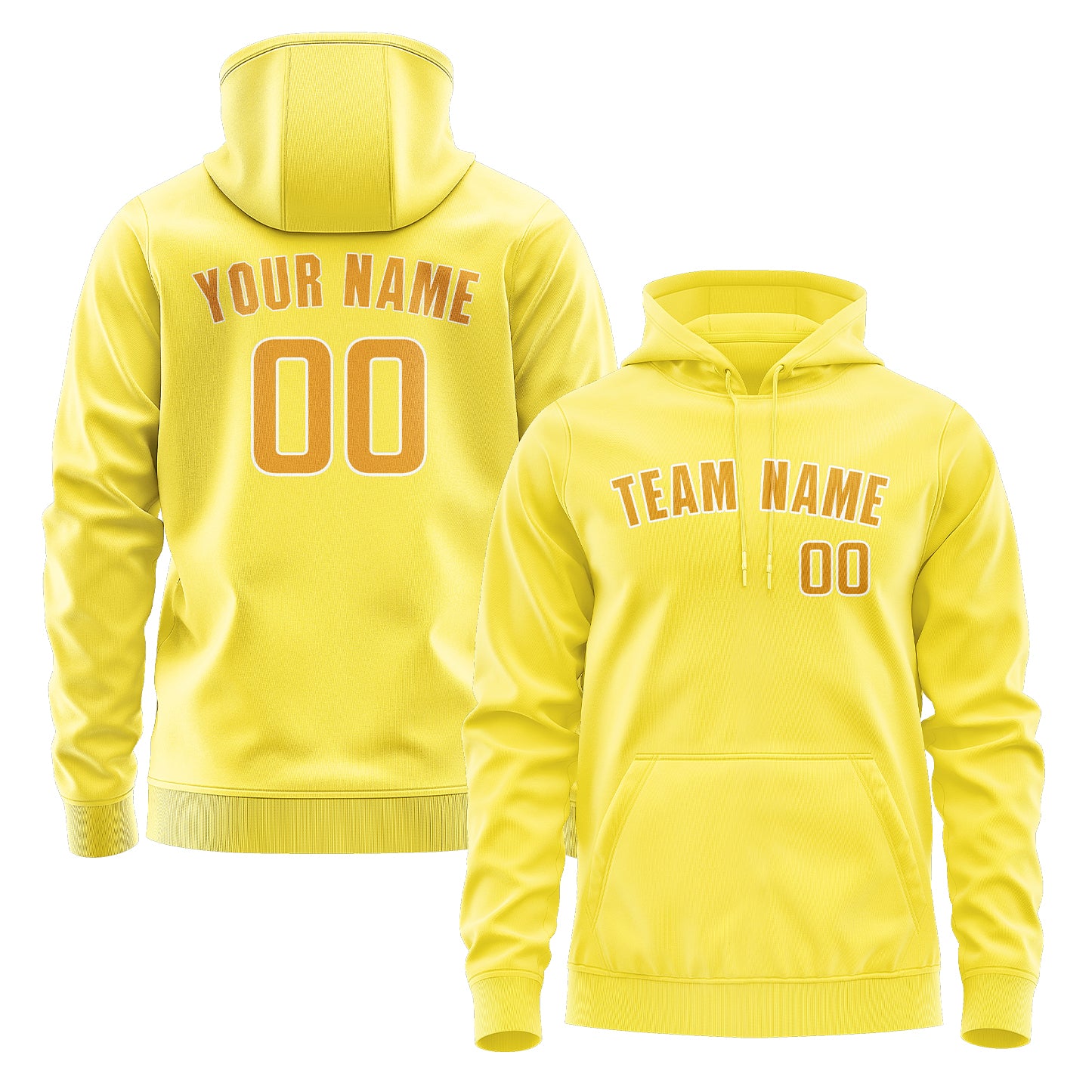 Maßgeschneidertes Blassgelb Gelb Hoodie