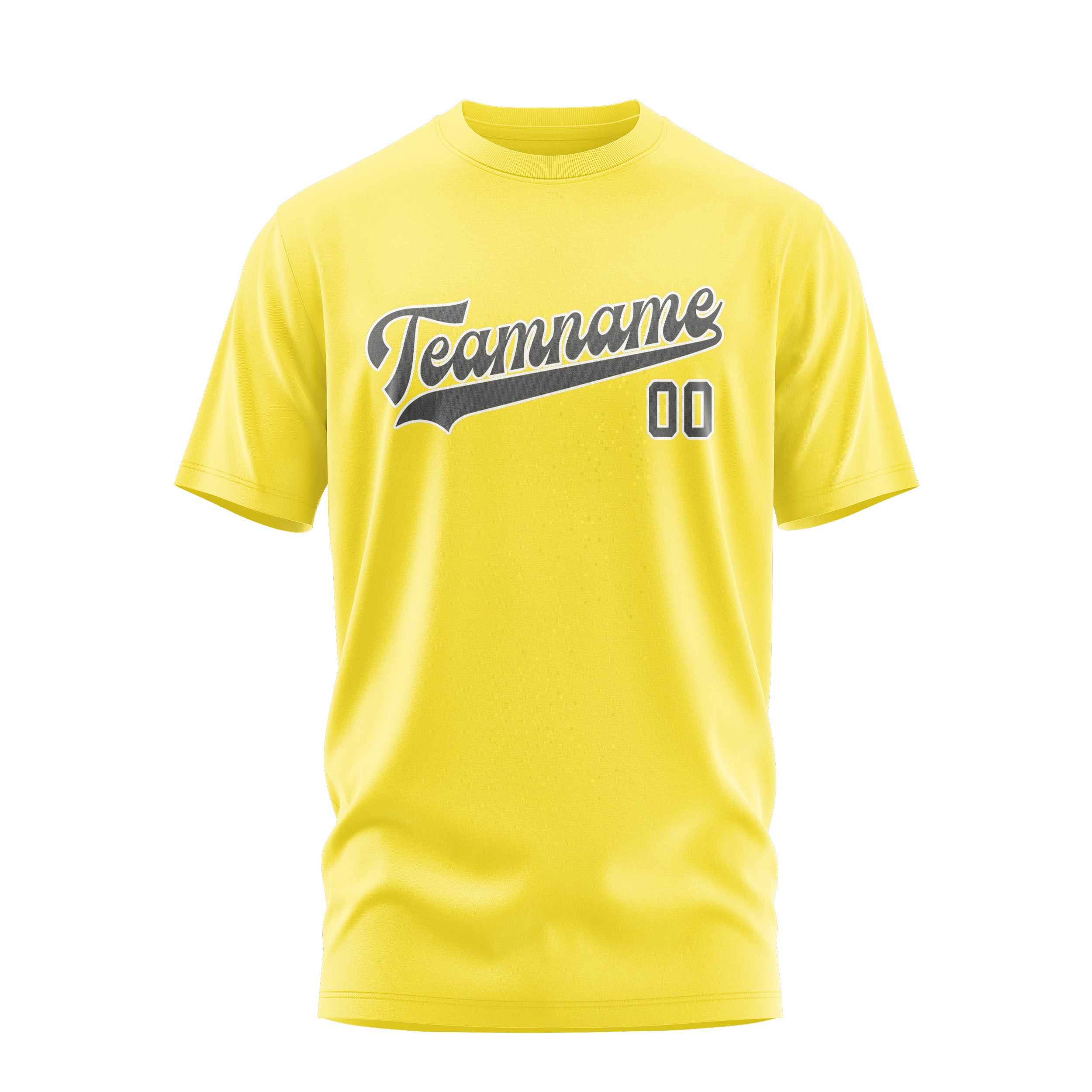 Maßgeschneidertes Blassgelb Dunkelgrau T-Shirt
