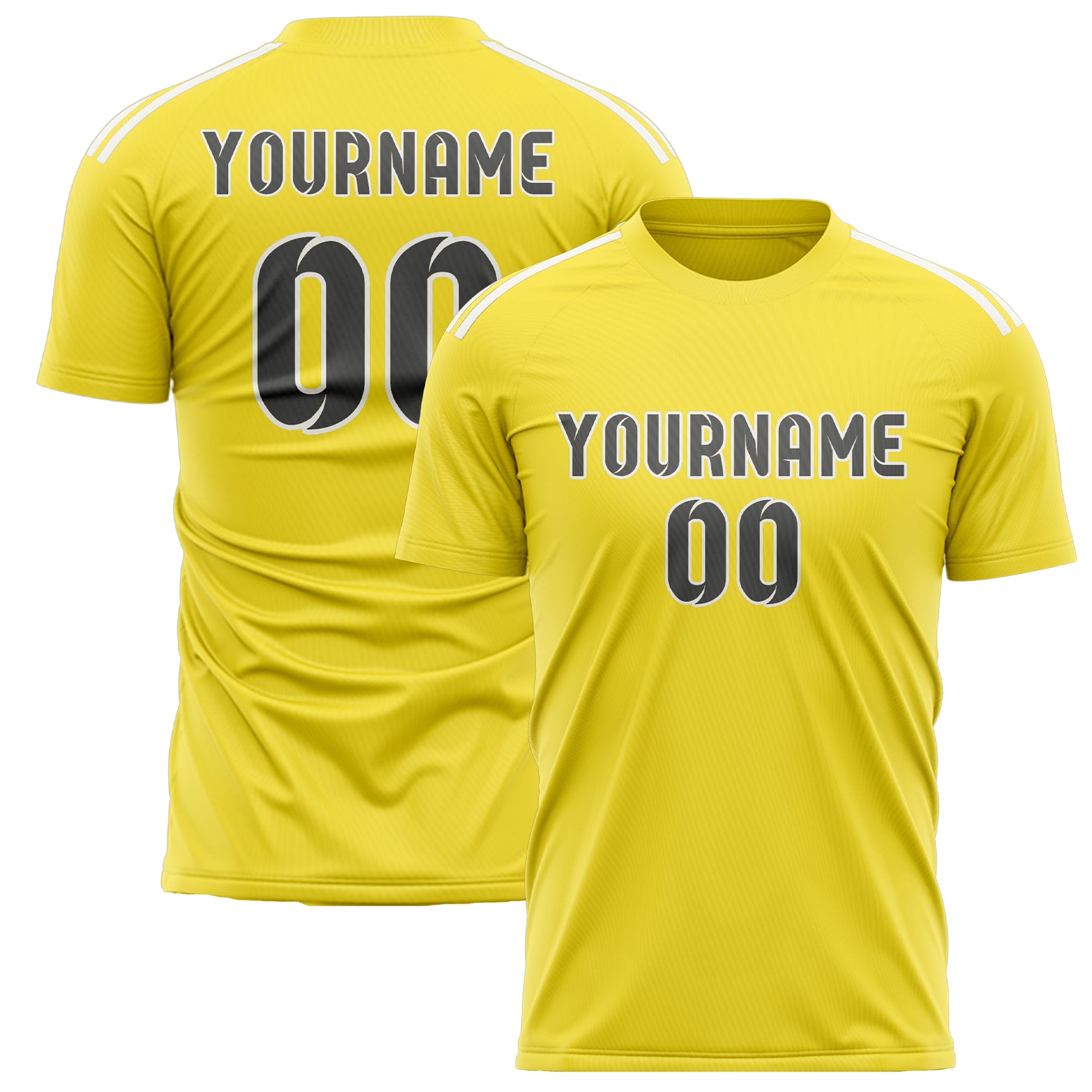 Benutzerdefiniertes Professionelles Blassgelb Dunkelgrau Fußballtrikot