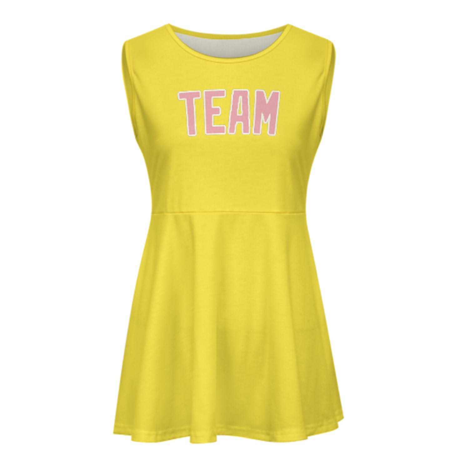 Maßgeschneidertes Blassgelb Rosa Cheerleader-Kleid