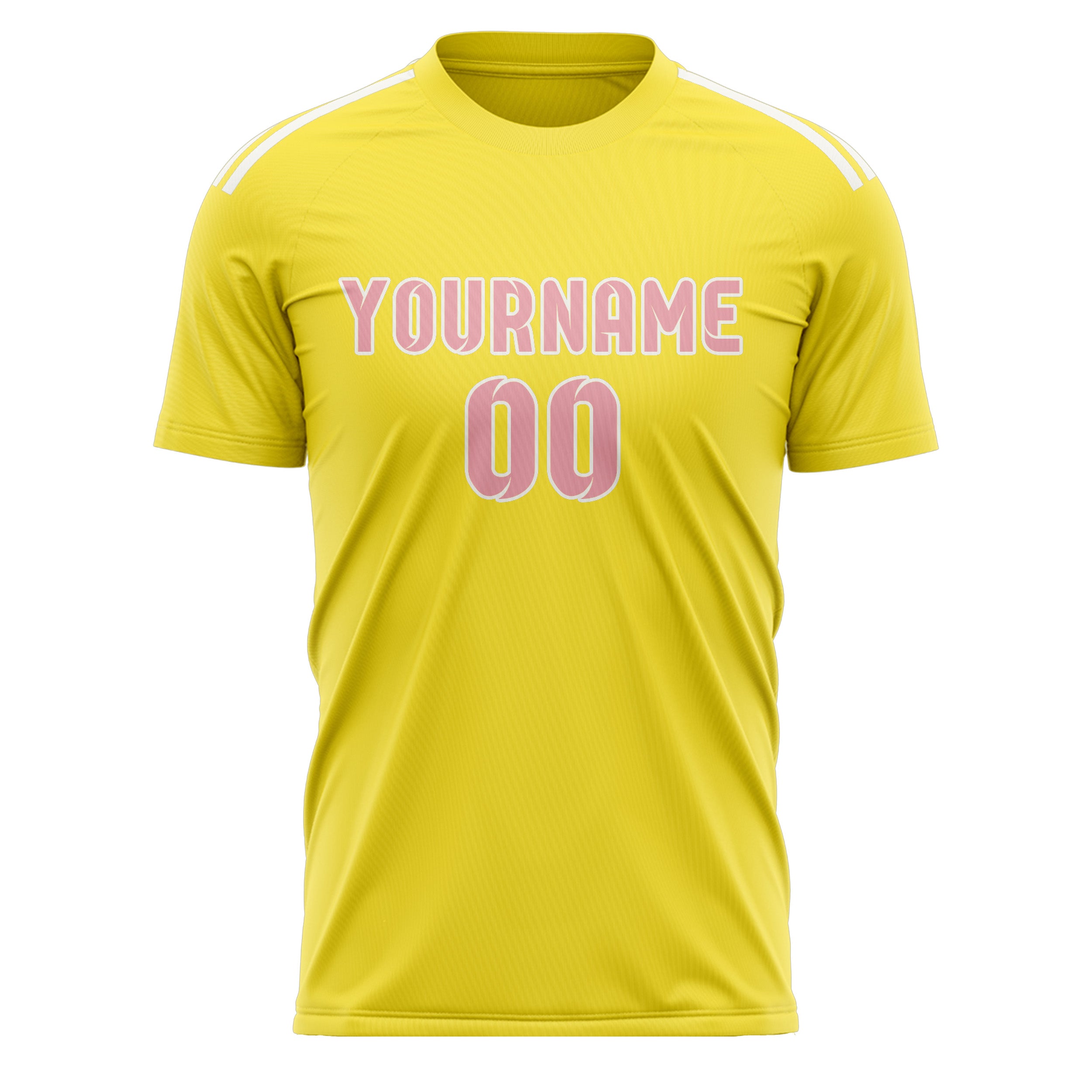 Benutzerdefiniertes Professionelles Blassgelb Rosa Fußballtrikot