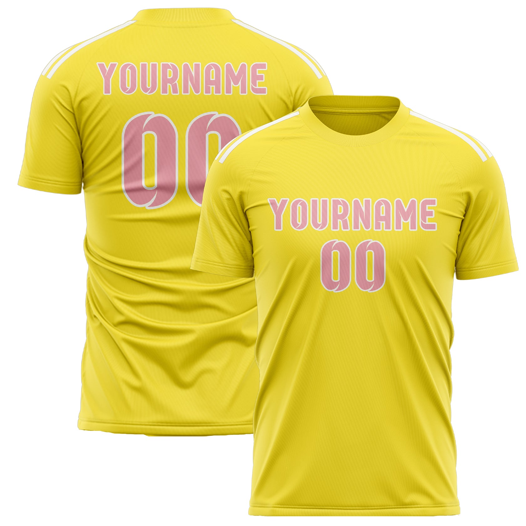 Benutzerdefiniertes Professionelles Blassgelb Rosa Fußballtrikot