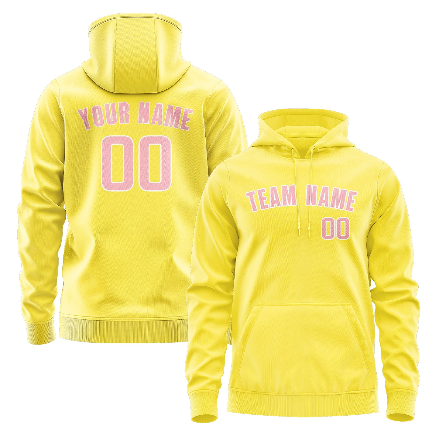 Maßgeschneidertes Blassgelb Rosa Hoodie