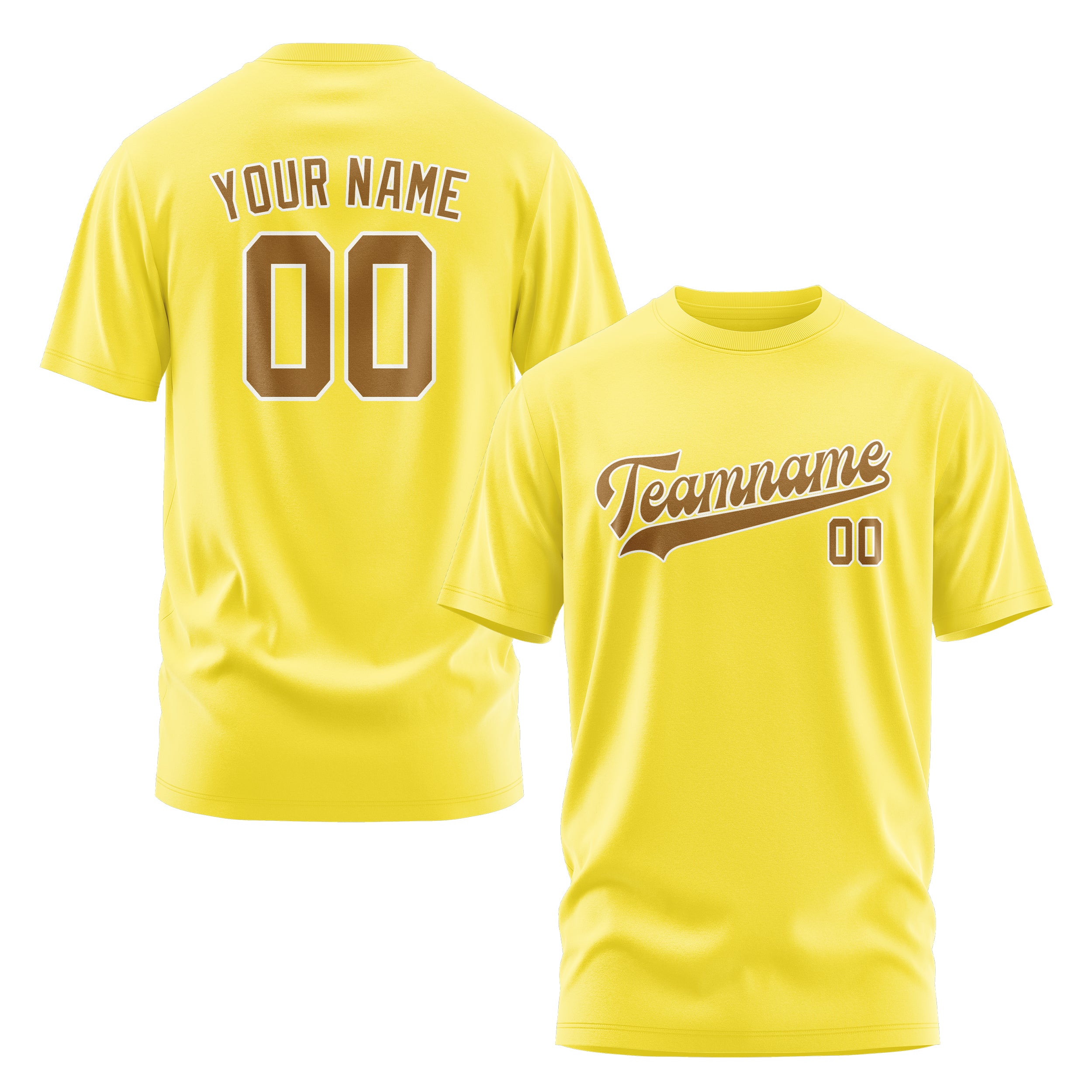 Maßgeschneidertes Blassgelb Khaki T-Shirt