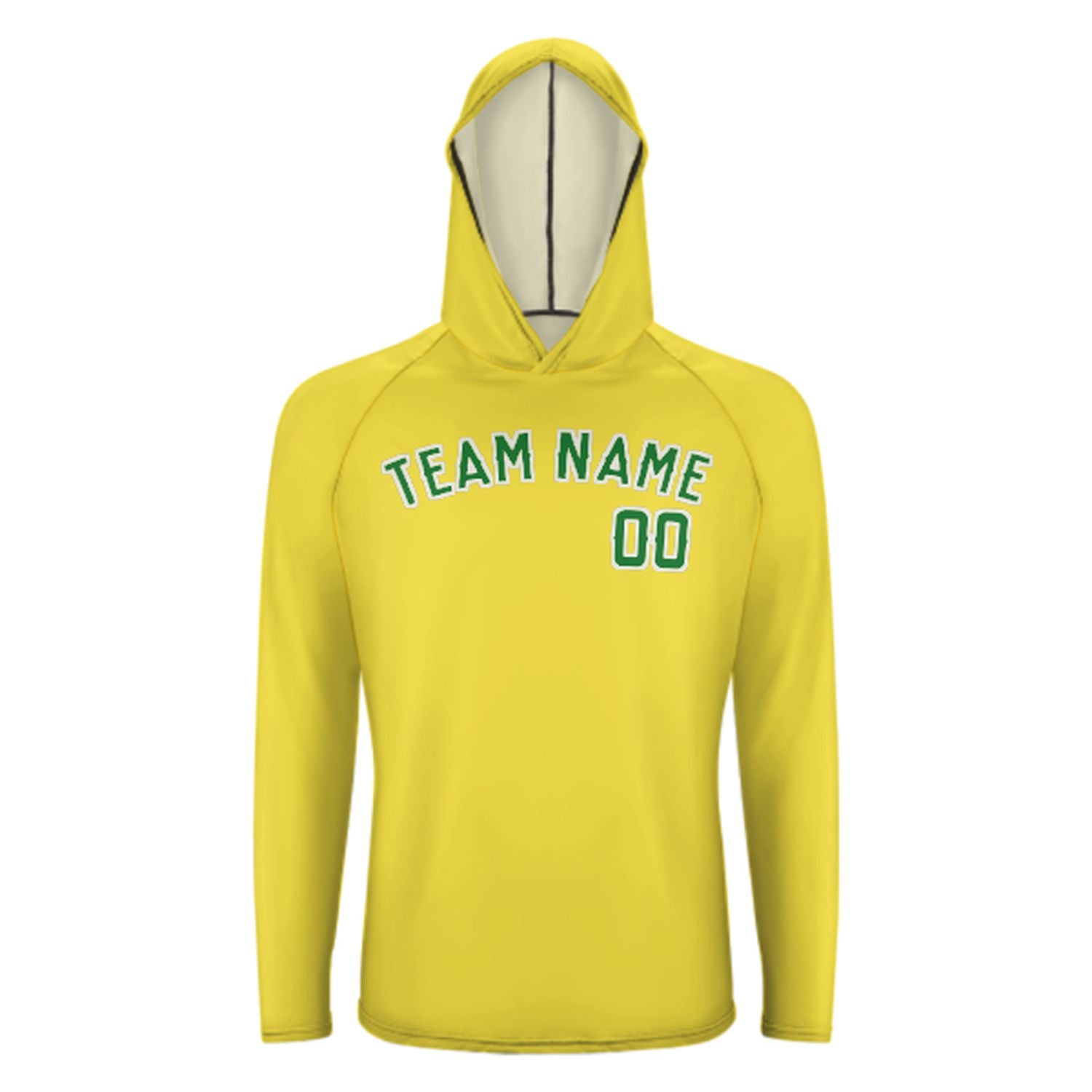 Na míru na míru světle žlutá smaragdová zelená UV-hoodie