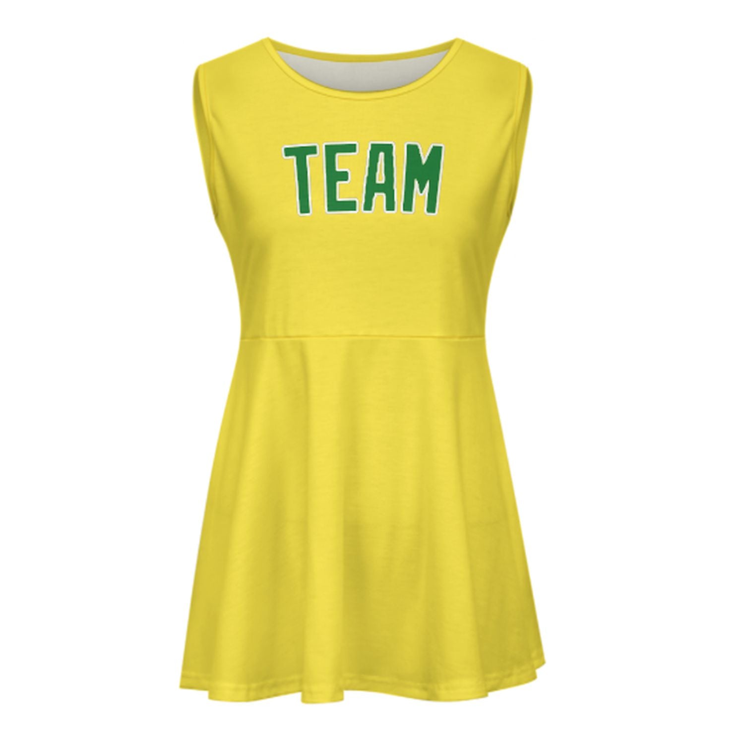 Maßgeschneidertes Blassgelb Smaragdgrün Cheerleader-Kleid