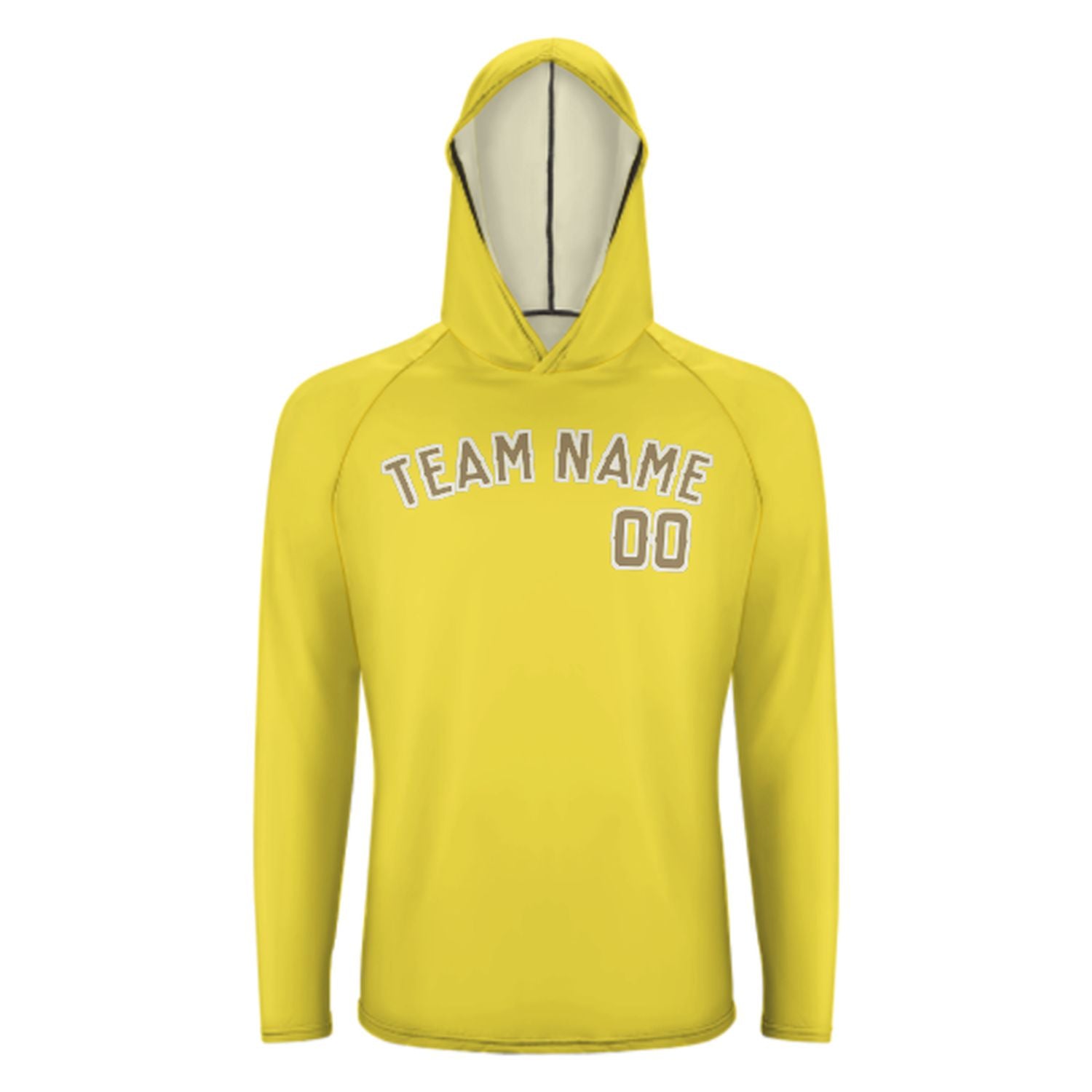 Na míru na míru světle žlutá Hellkhaki UV-hoodie