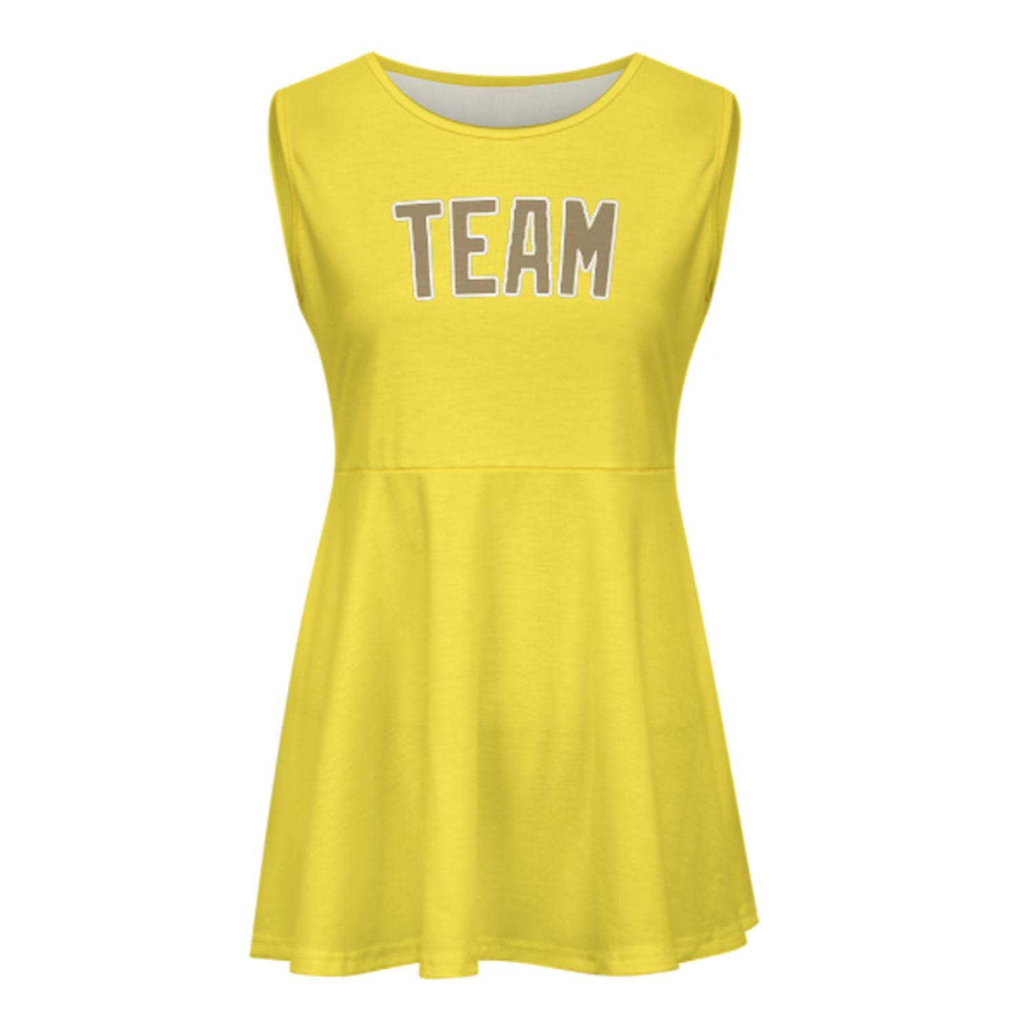 Maßgeschneidertes Blassgelb Hellkhaki Cheerleader-Kleid
