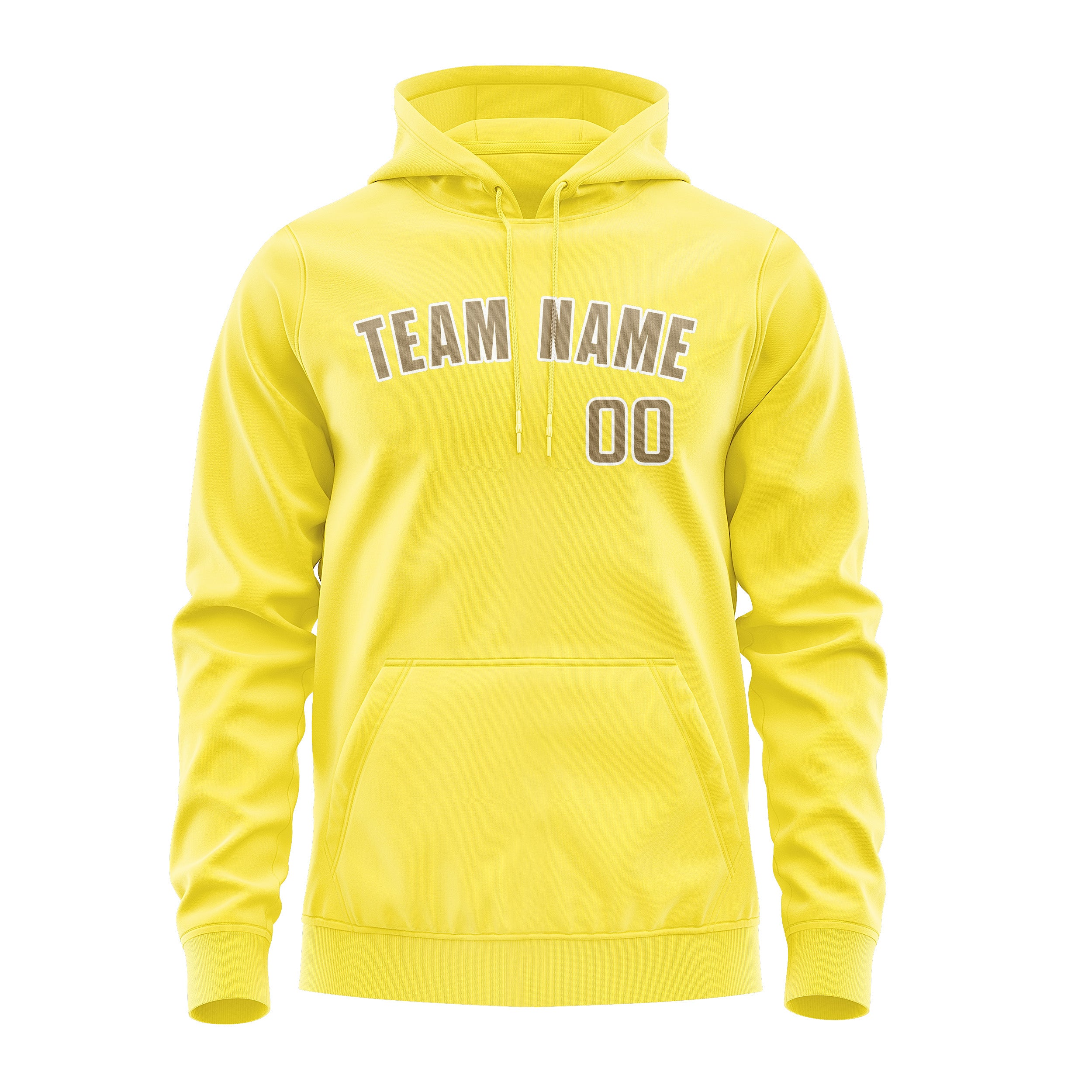 Maßgeschneidertes Blassgelb Hellkhaki Hoodie