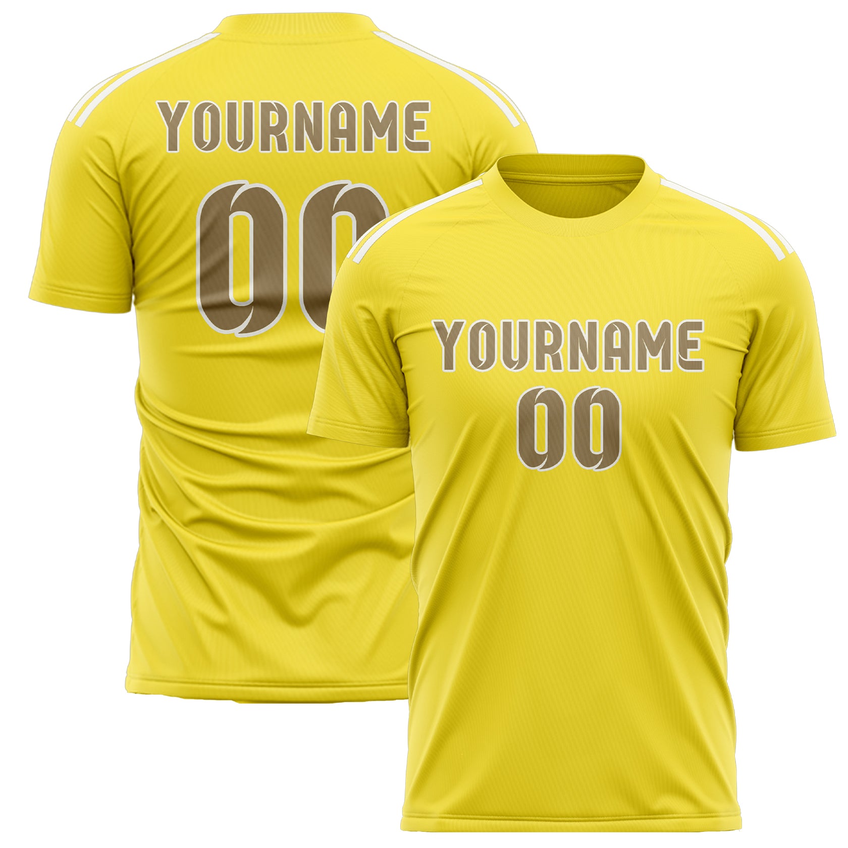 Benutzerdefiniertes Professionelles Blassgelb Hellkhaki Fußballtrikot