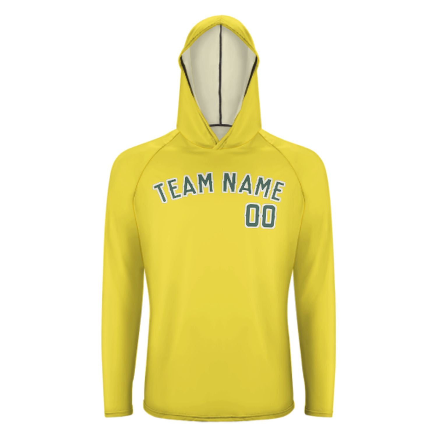 Na míru na míru světle žlutá modro-zelená UV-hoodie