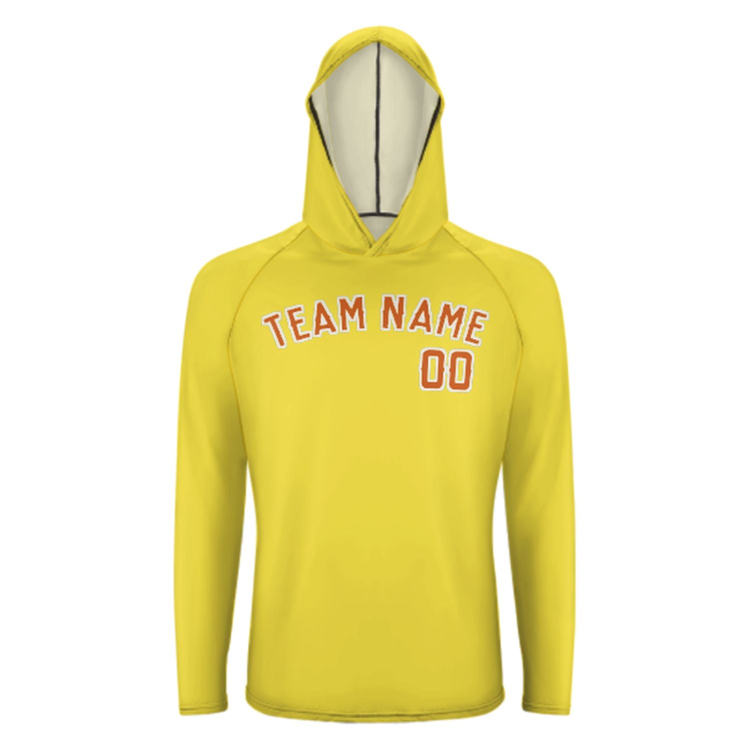 Na míru na míru světle žlutá oranžová UV-hoodie