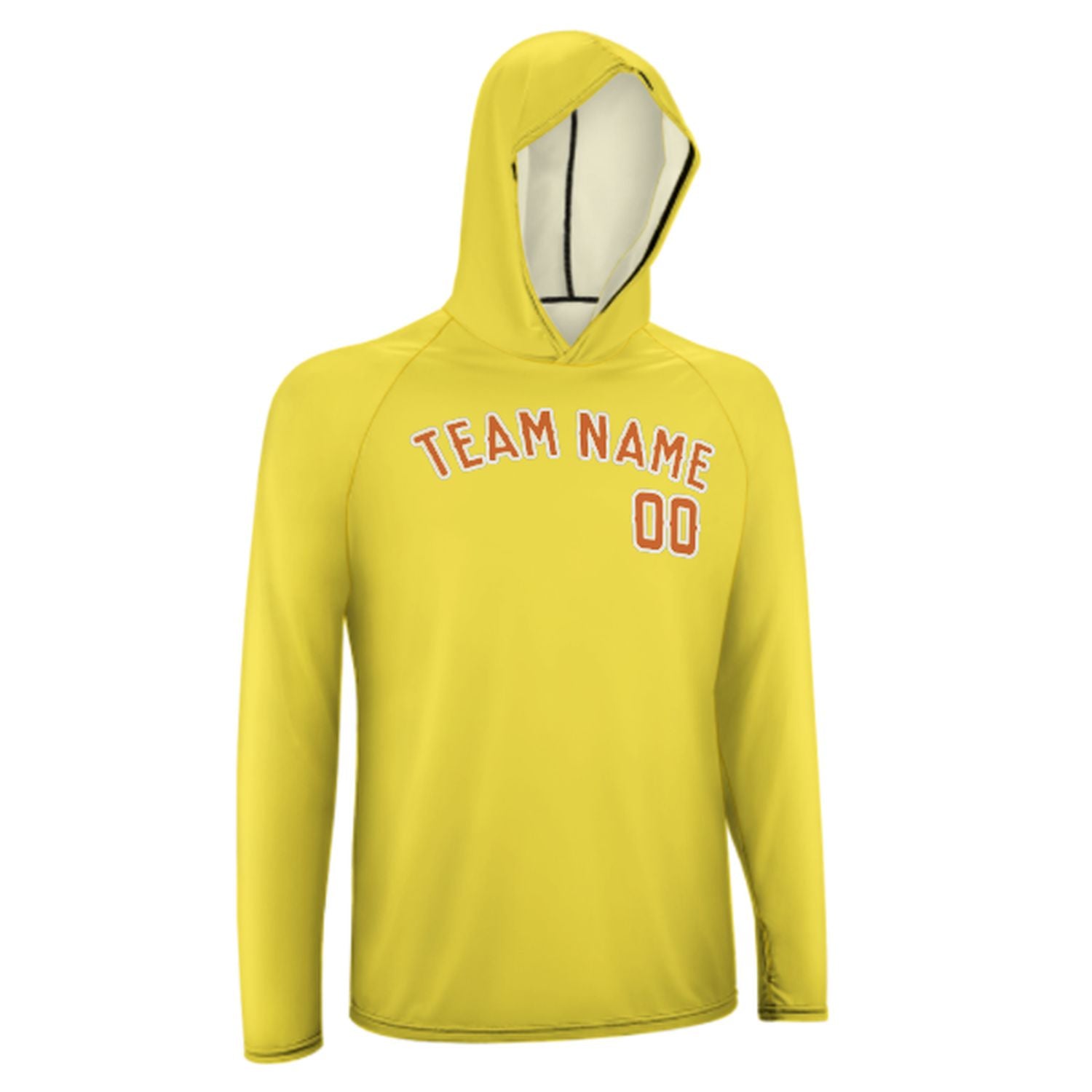 Na míru na míru světle žlutá oranžová UV-hoodie