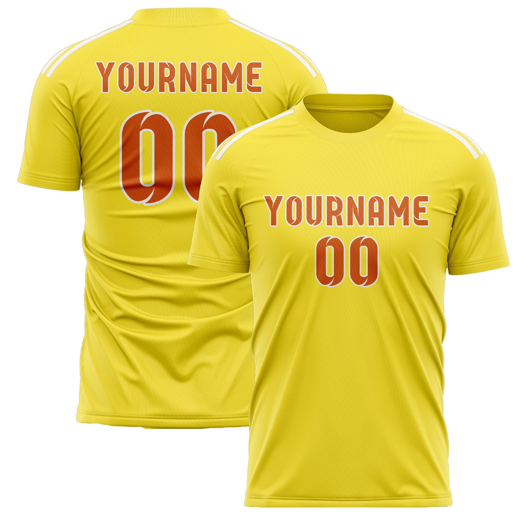 Benutzerdefiniertes Professionelles Blassgelb Orange Fußballtrikot