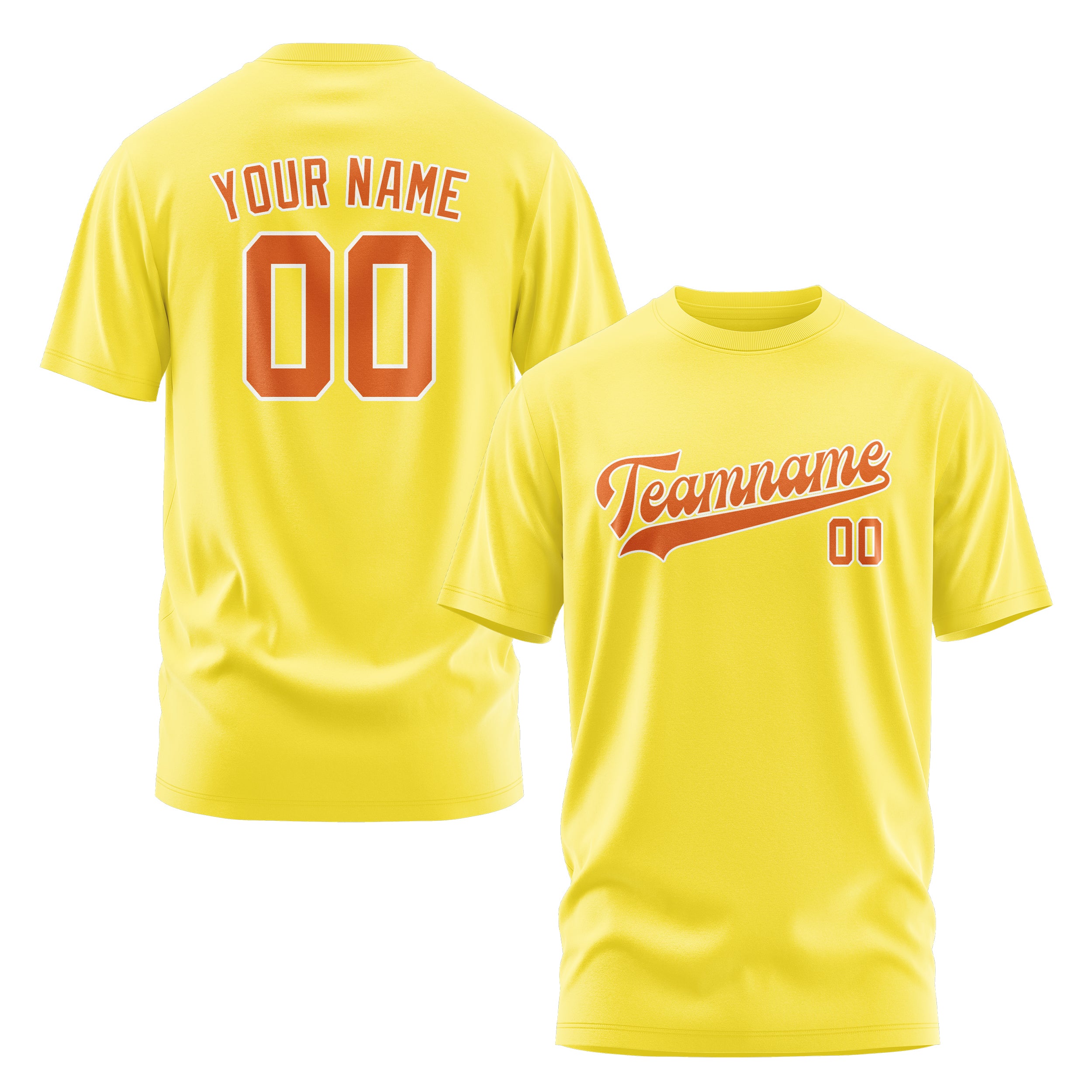 Maßgeschneidertes Blassgelb Orange T-Shirt