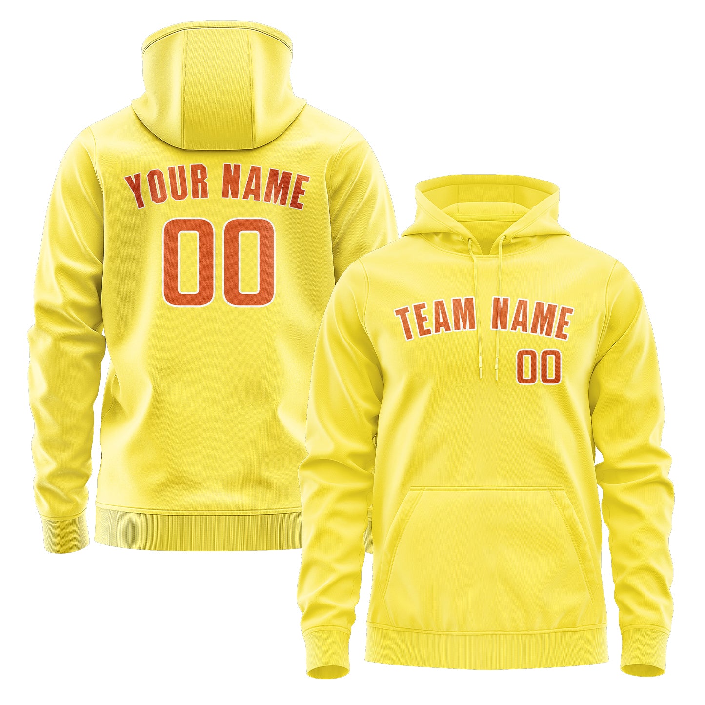Maßgeschneidertes Blassgelb Orange Hoodie