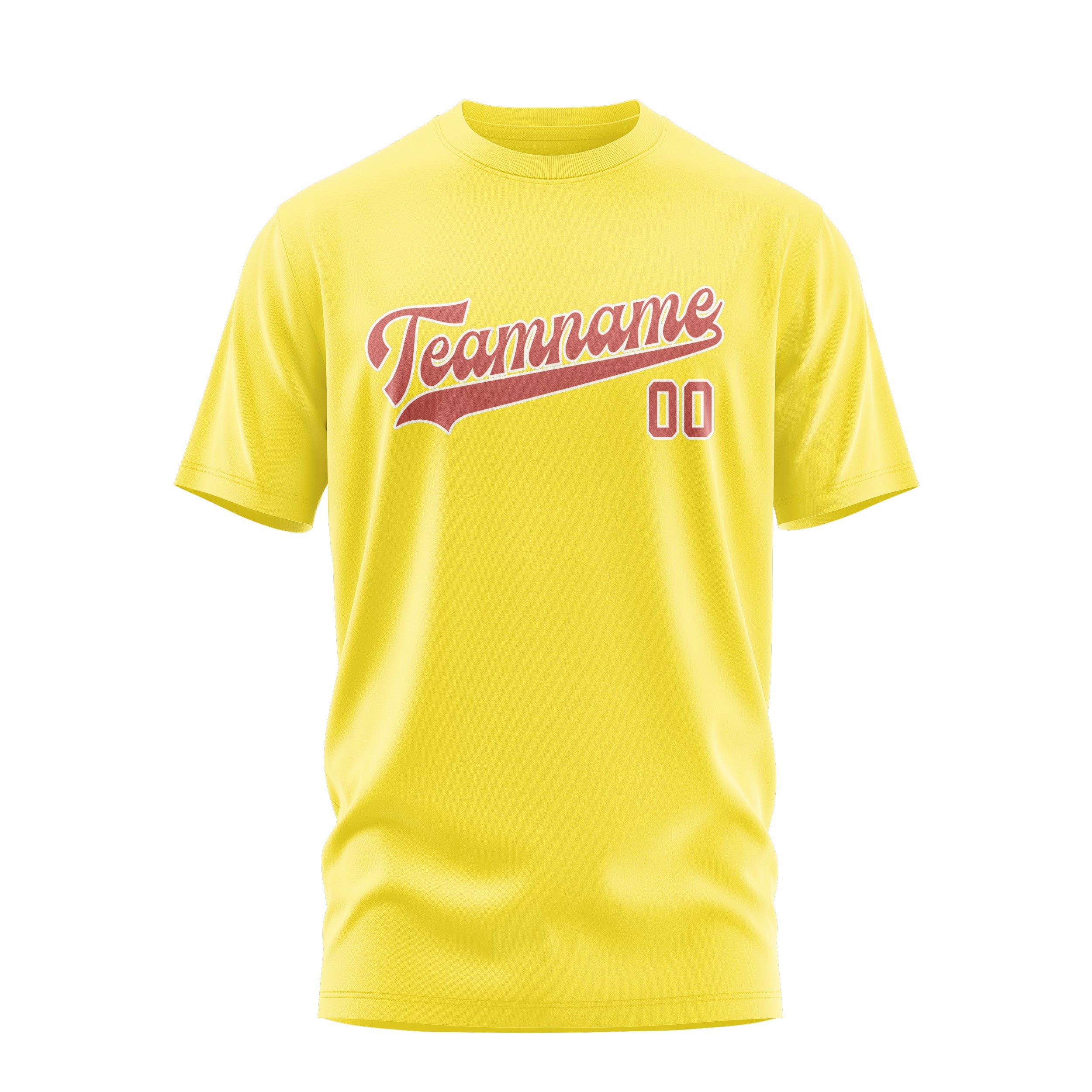 Maßgeschneidertes Blassgelb Kupferrose T-Shirt