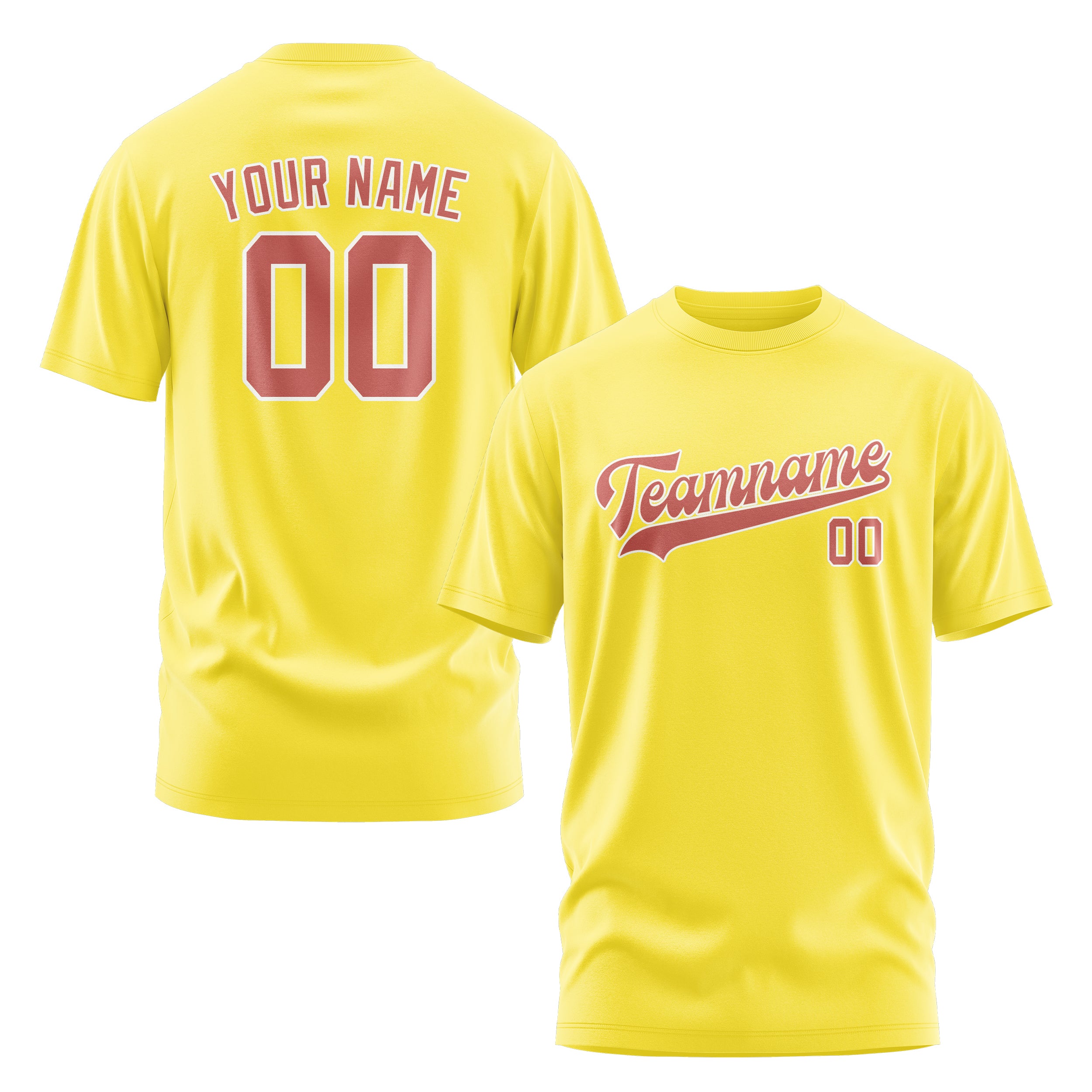 Maßgeschneidertes Blassgelb Kupferrose T-Shirt