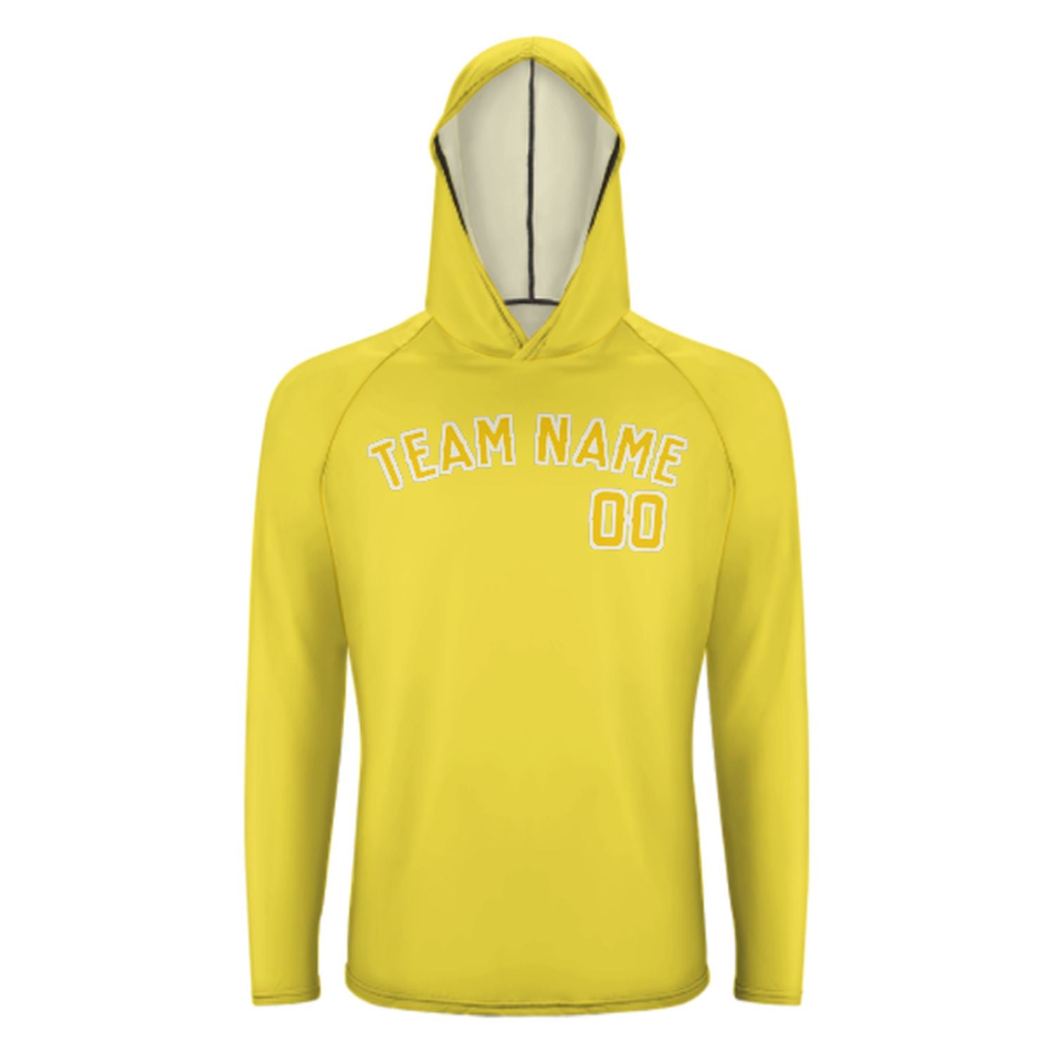 Na míru na míru světle žlutá zlatý UV-hoodie