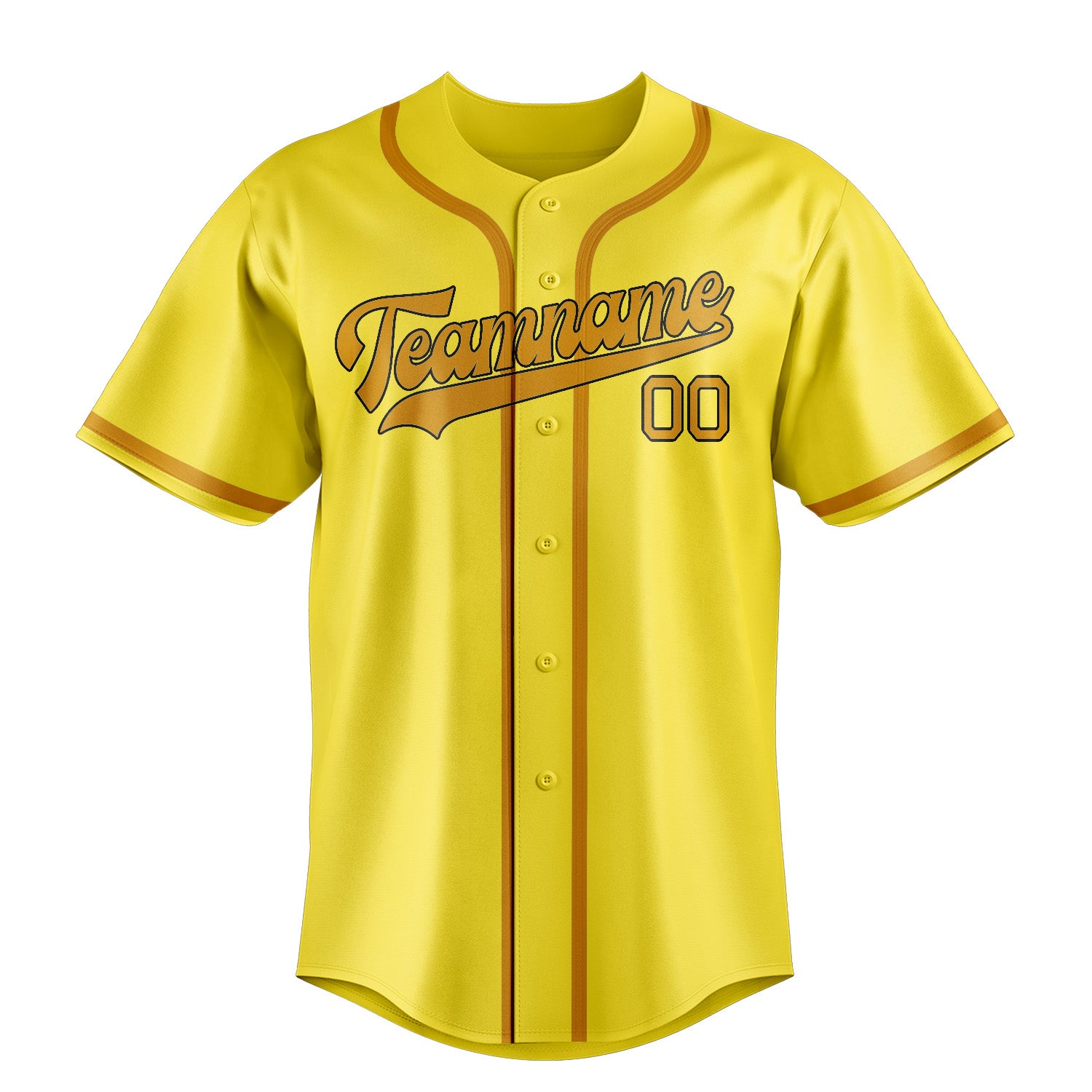 Benutzerdefiniertes Professionelles Blassgelb Gelb Baseballtrikot