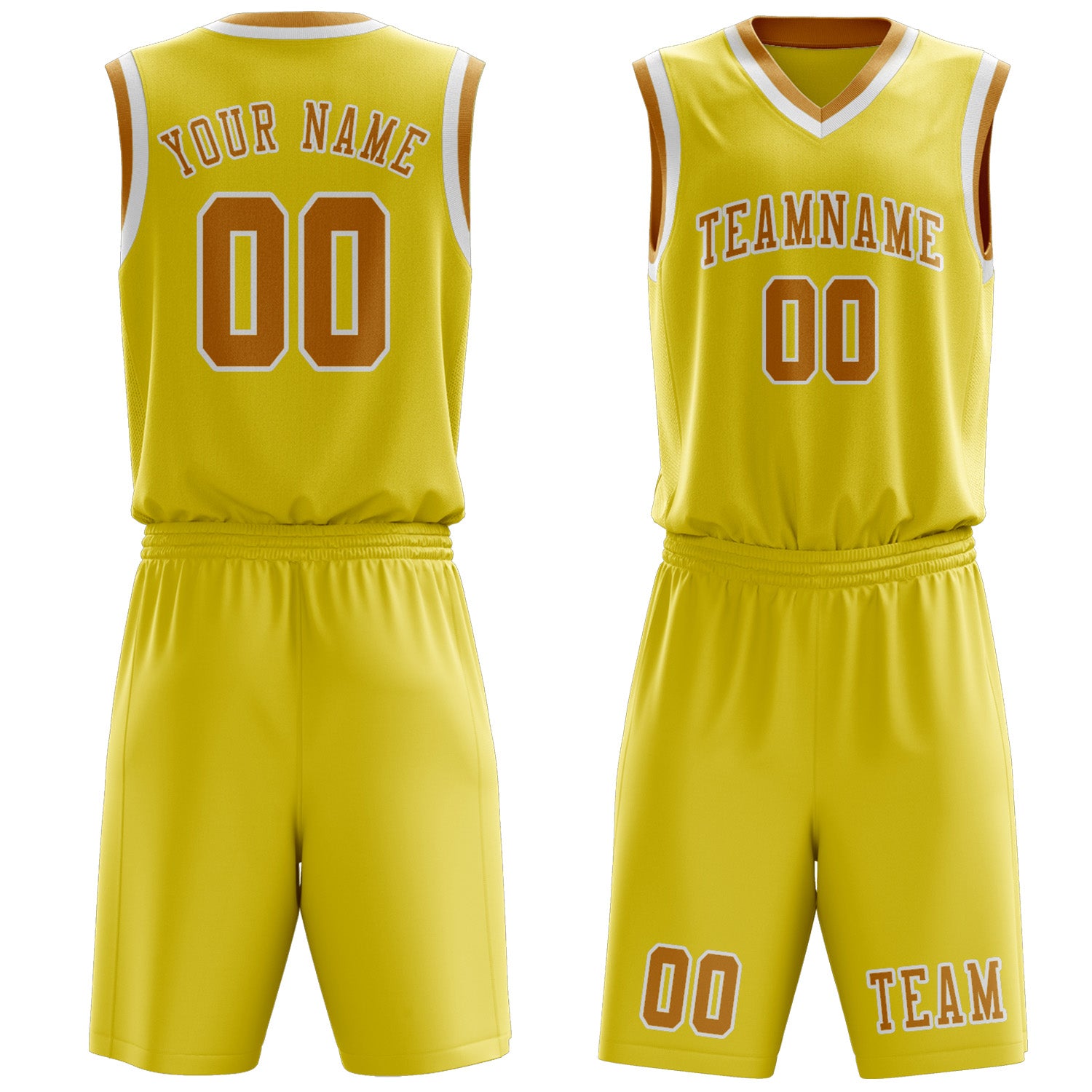 Benutzerdefiniertes Professionelles Blassgelb Gelb Basketballtrikot-Set