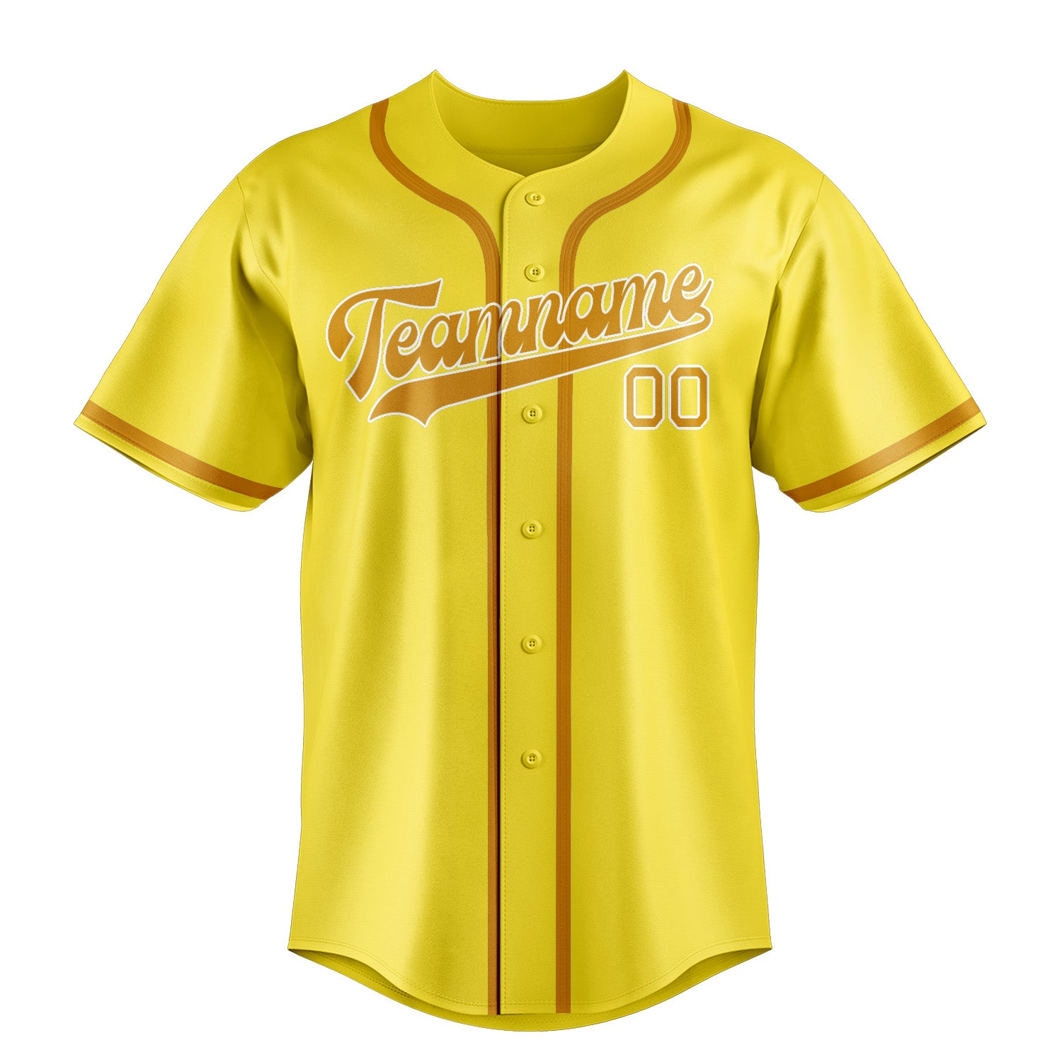 Benutzerdefiniertes Professionelles Blassgelb Gelb Baseballtrikot