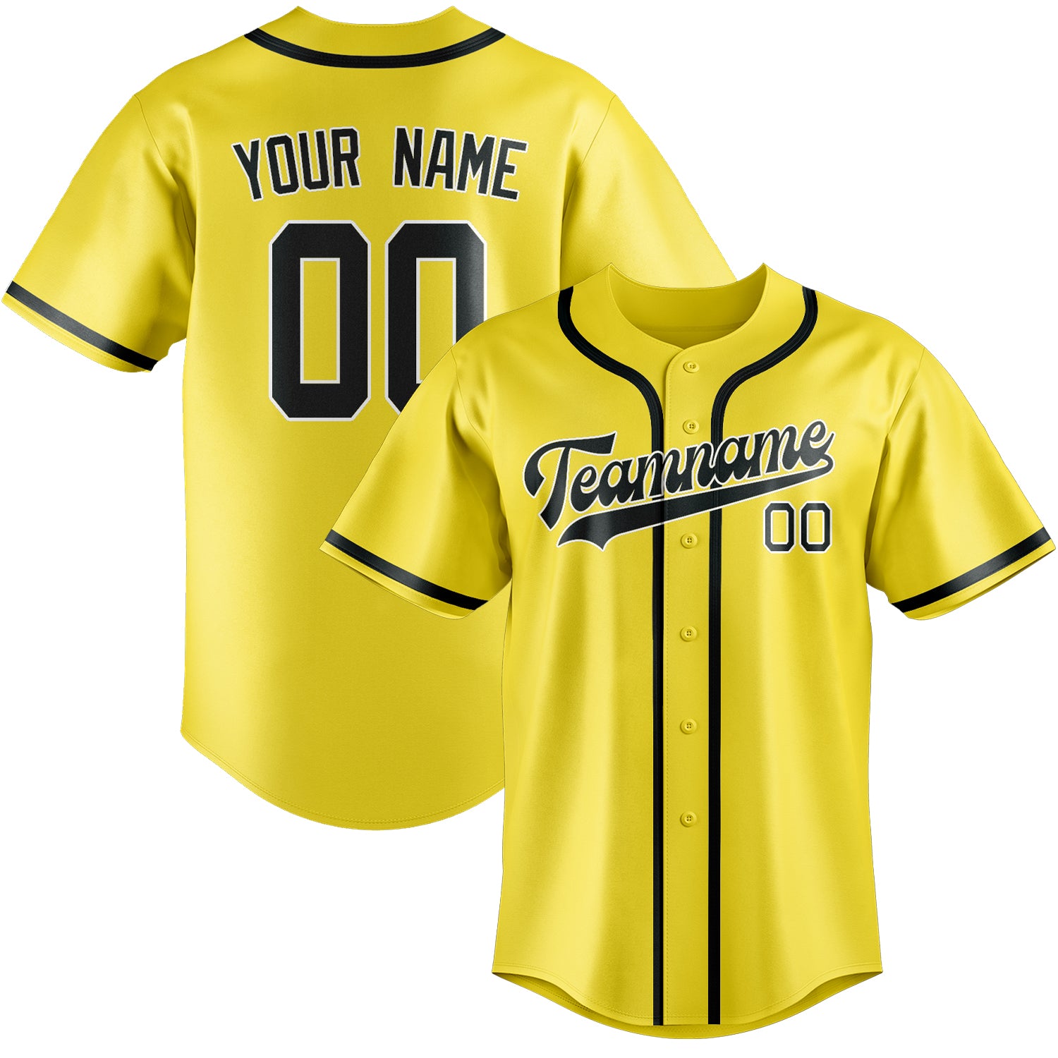 Benutzerdefiniertes Professionelles Blassgelb Dunkelgrau Baseballtrikot