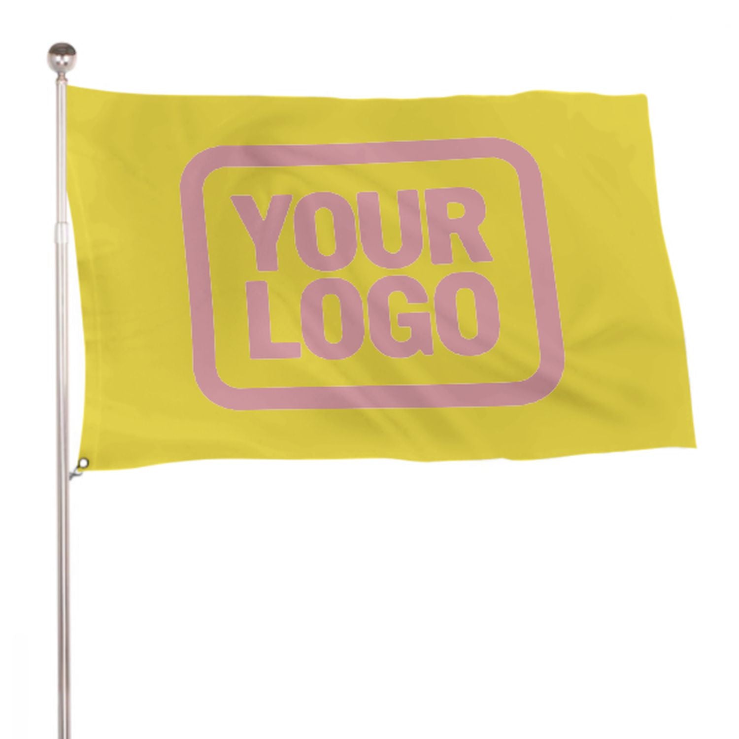 Maßgeschneidertes Blassgelb Rosa Flagge