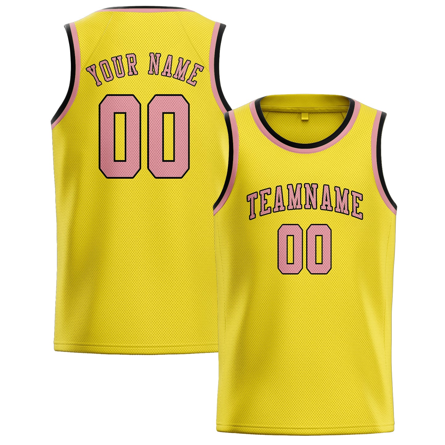 Benutzerdefiniertes Professionelles Blassgelb Rosa Basketballtrikot