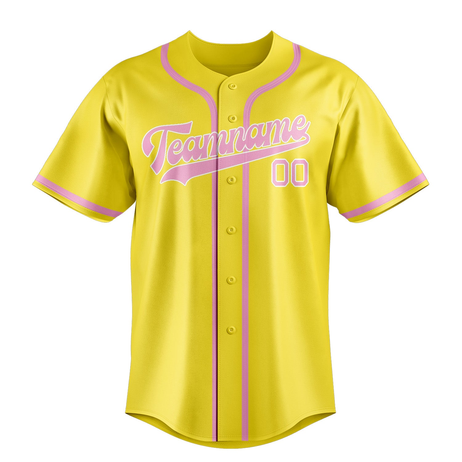 Benutzerdefiniertes Professionelles Blassgelb Rosa Baseballtrikot