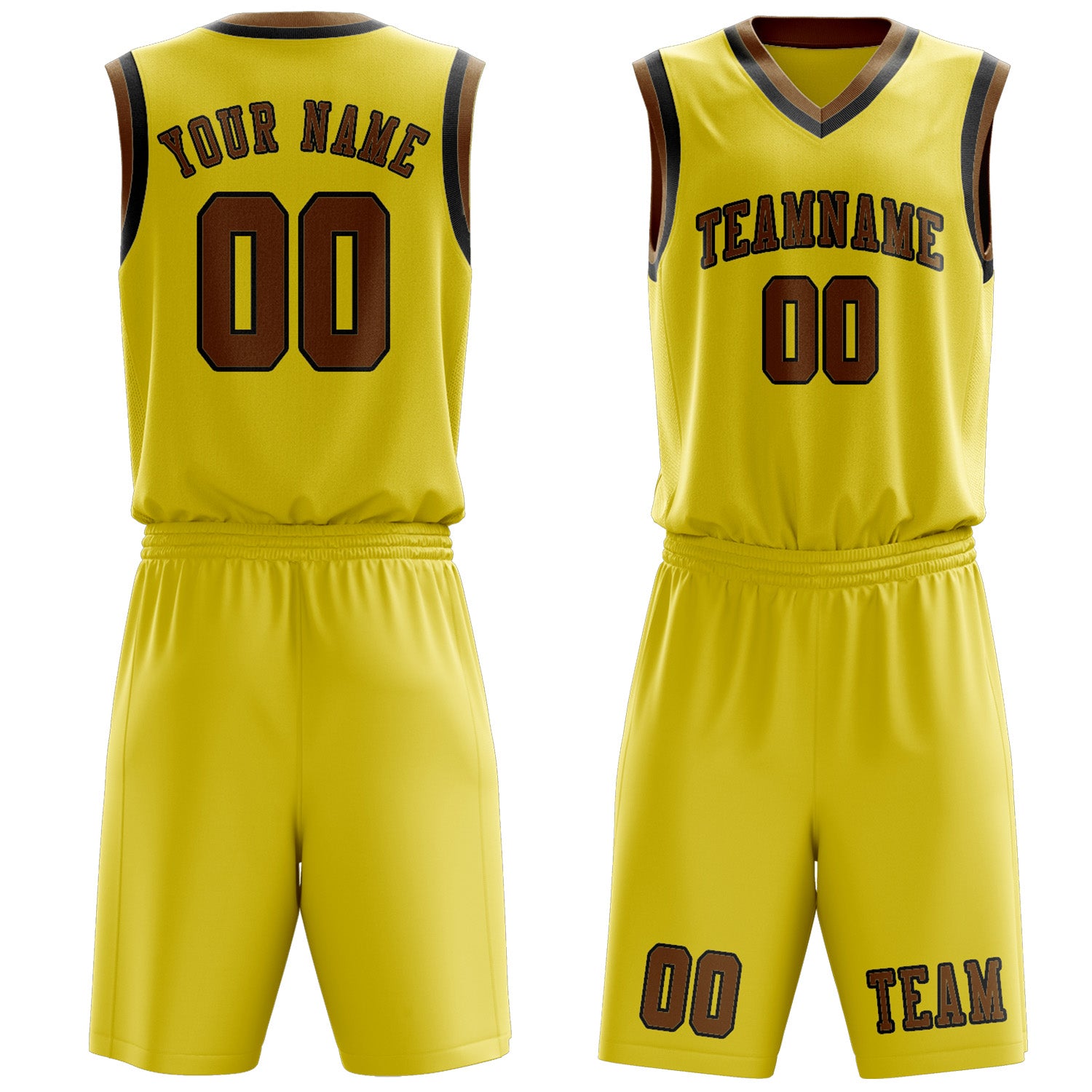 Benutzerdefiniertes Professionelles Blassgelb Khaki Basketballtrikot-Set