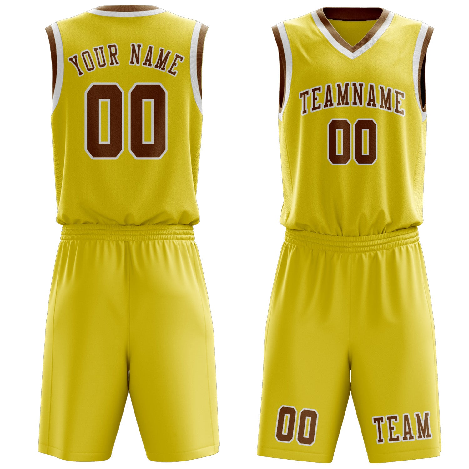 Benutzerdefiniertes Professionelles Blassgelb Khaki Basketballtrikot-Set