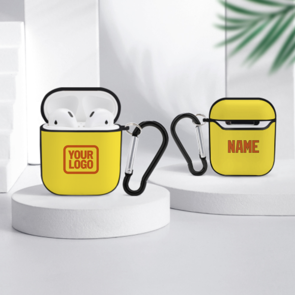 Maßgeschneidertes Blassgelb Orange AirPods-Hülle