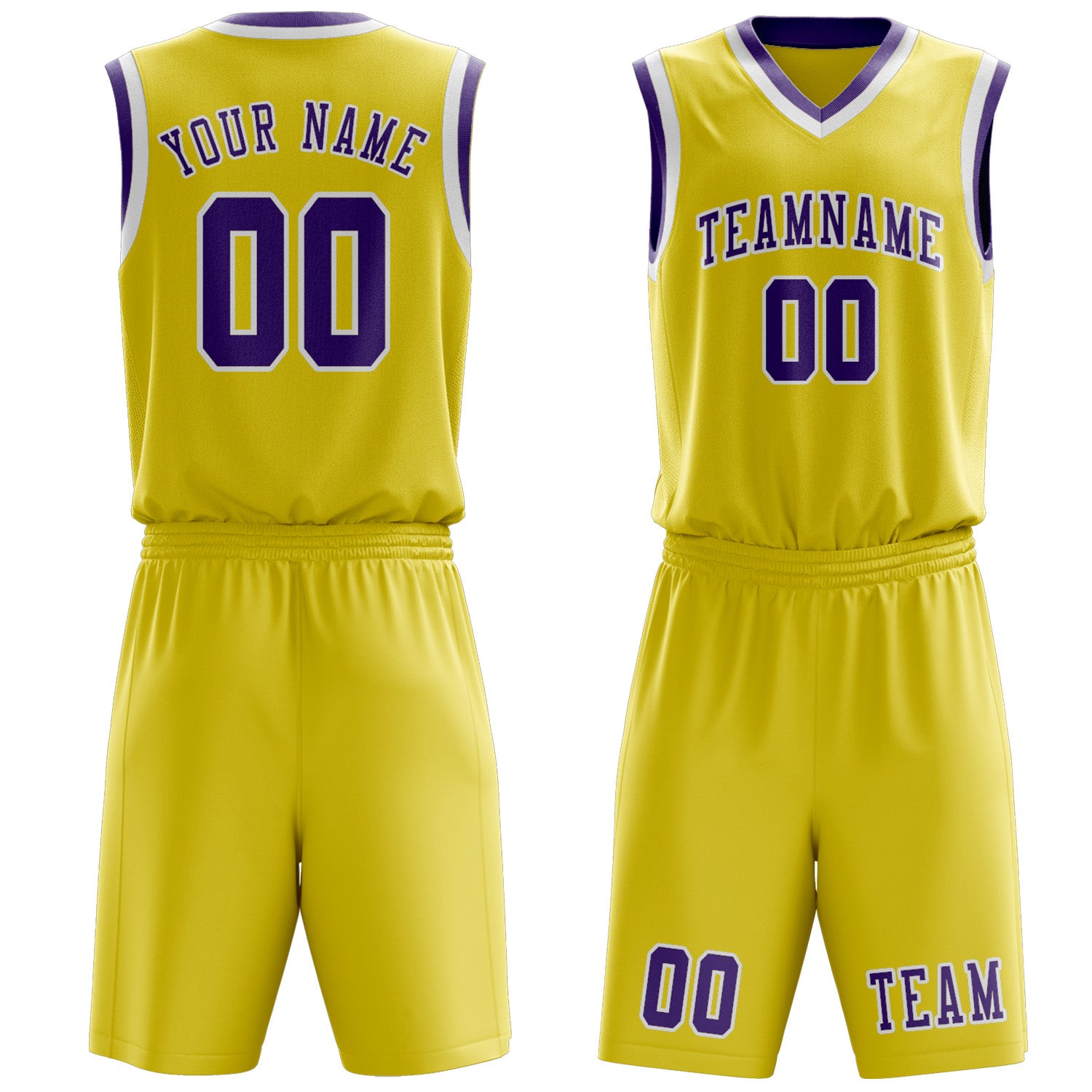 Benutzerdefiniertes Professionelles Blassgelb Lavendel Basketballtrikot-Set
